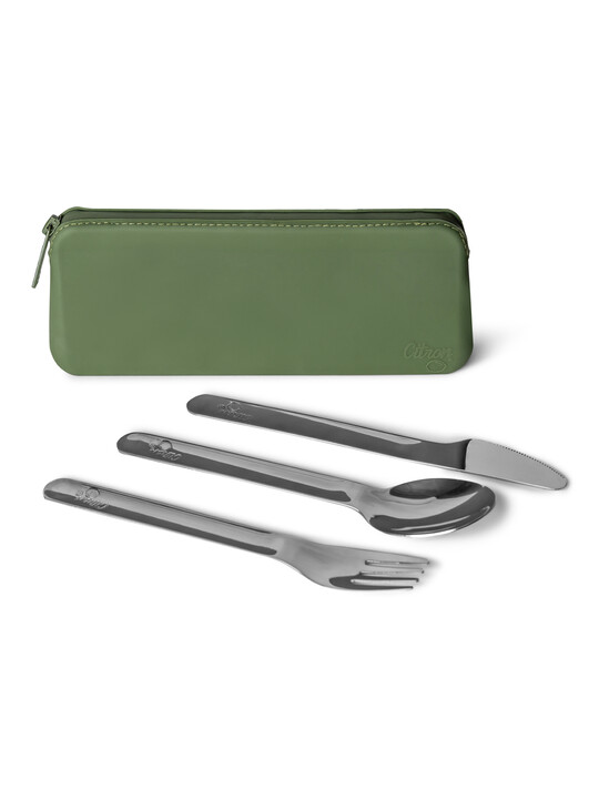Citron Stainless Steel Cutlery with Pouch Green image number 1