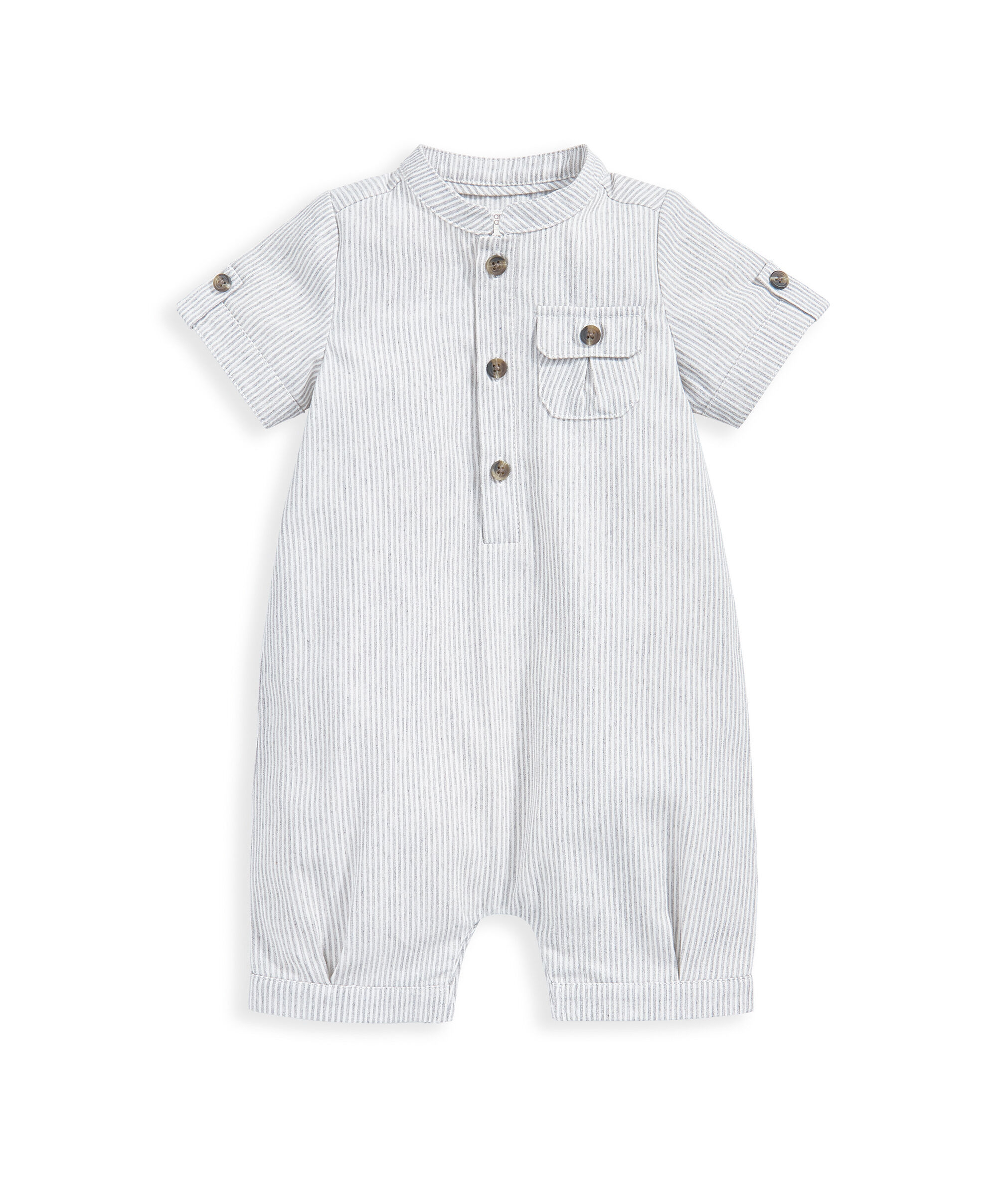 Pinstripe Romper - Blue & White image number 2