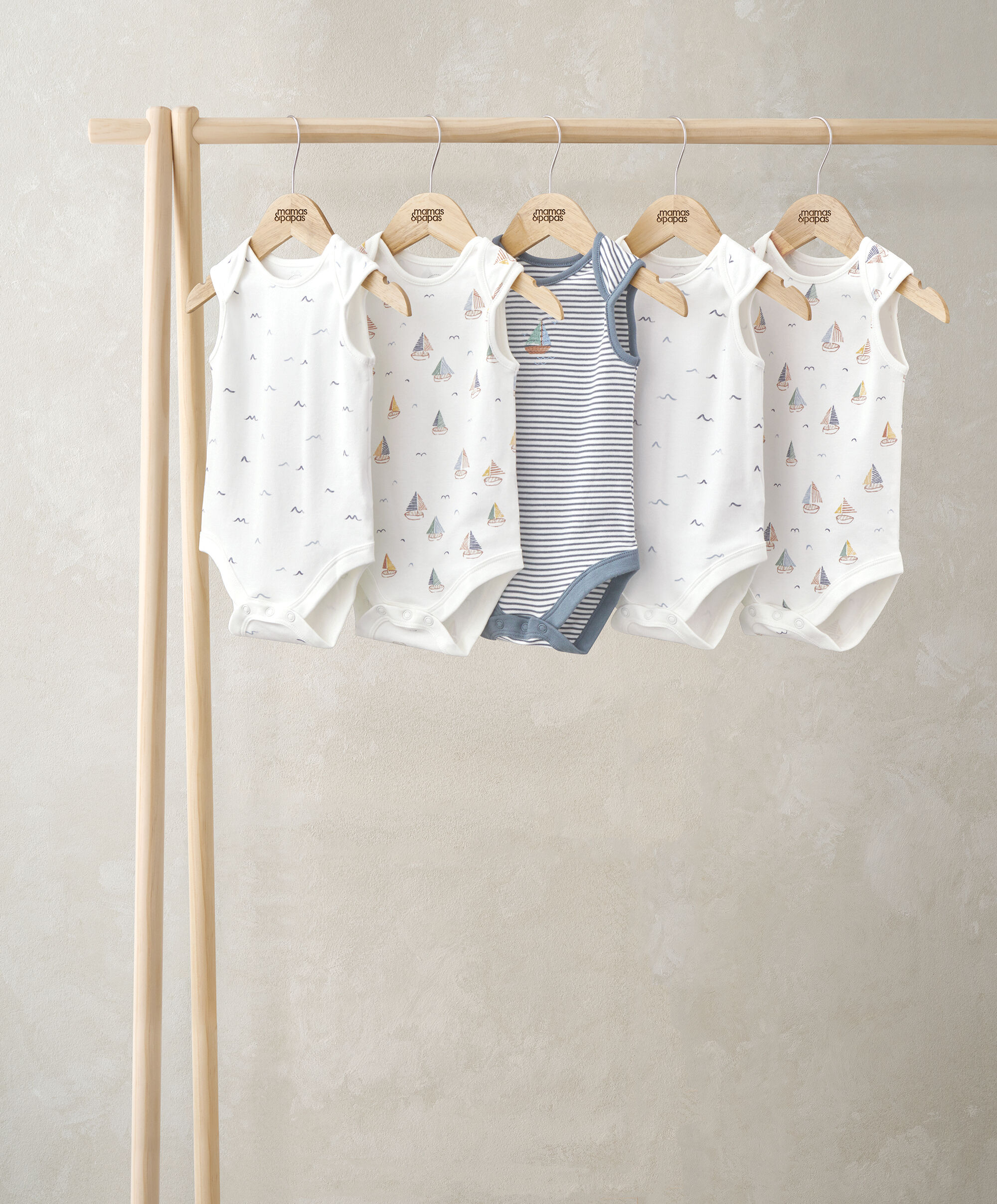 5 Pack Nautical Sleeveless Bodysuits