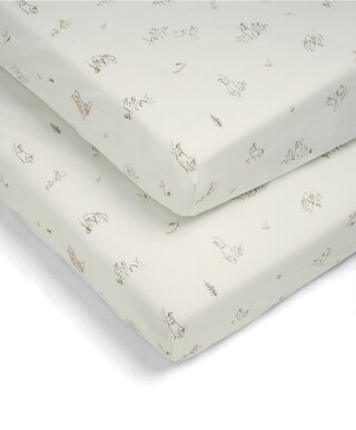 Welcome to the World Seedling Cotbed Fitted Sheets (2 pack) - Bunny/Fox