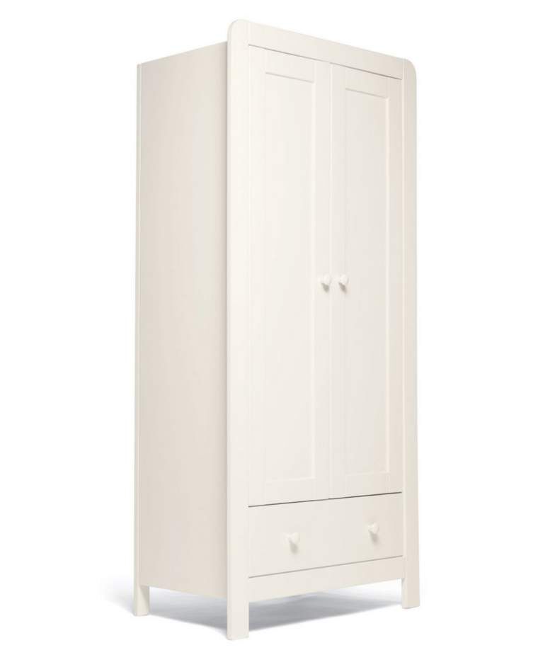 Dover 2 Door Nursery Wardrobe - White image number 5