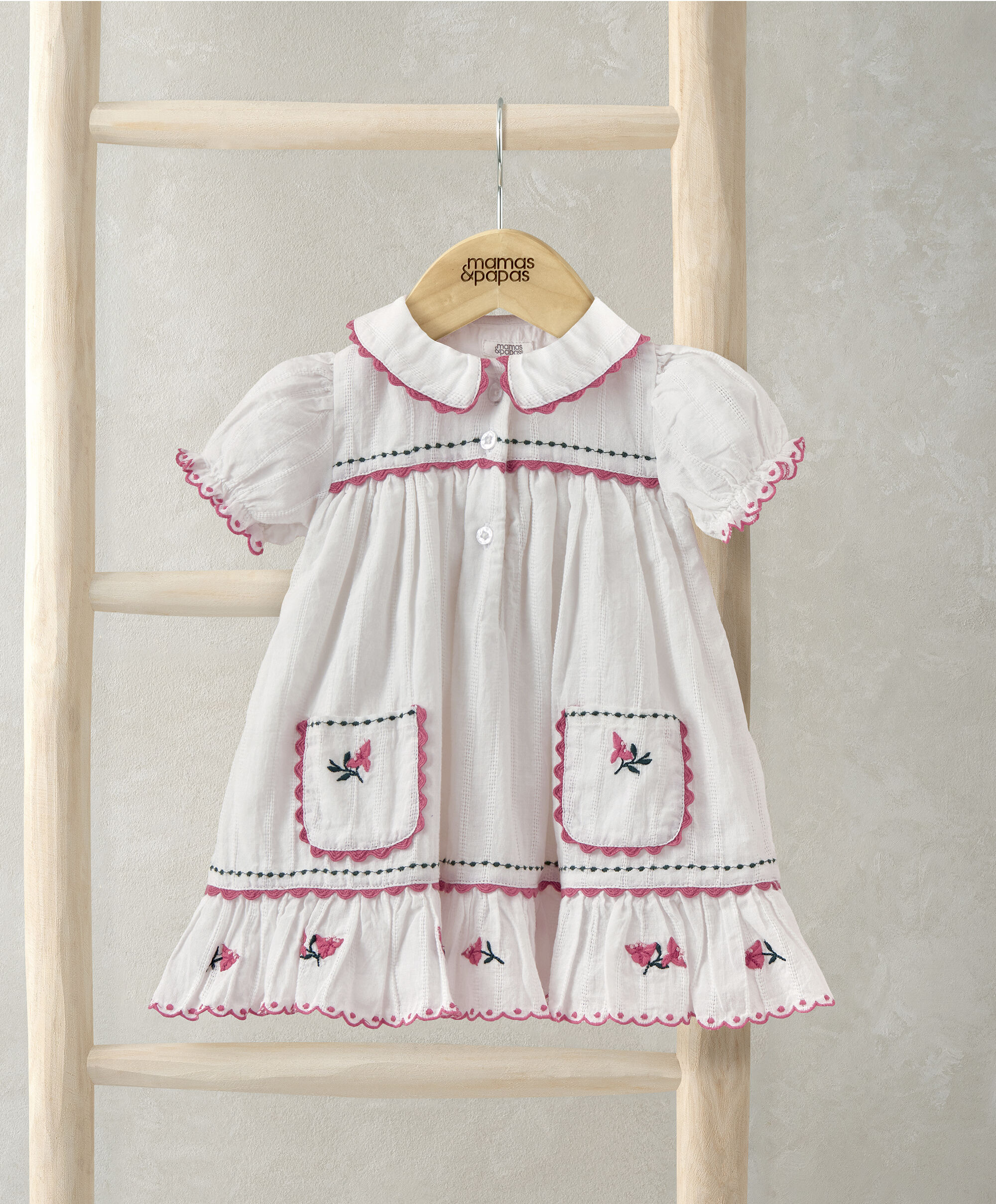 Collared Embroidered Dress image number 1