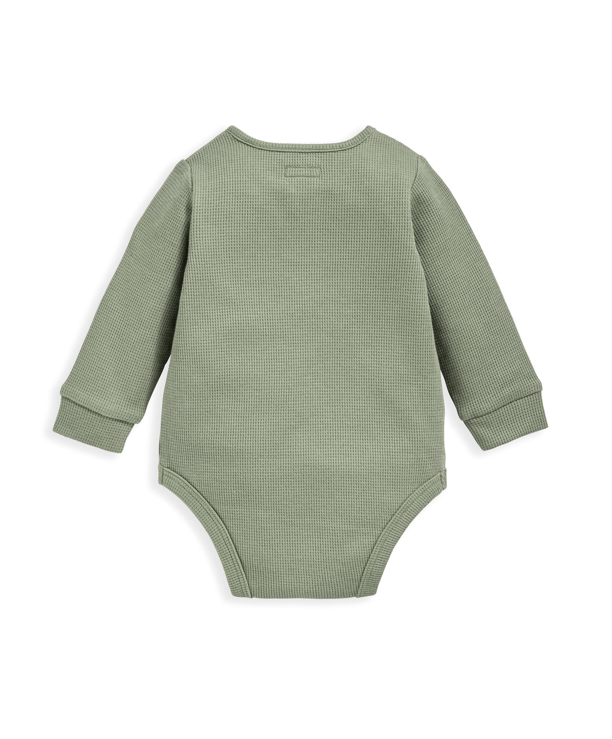 Green Waffle Button Bodysuit image number 3