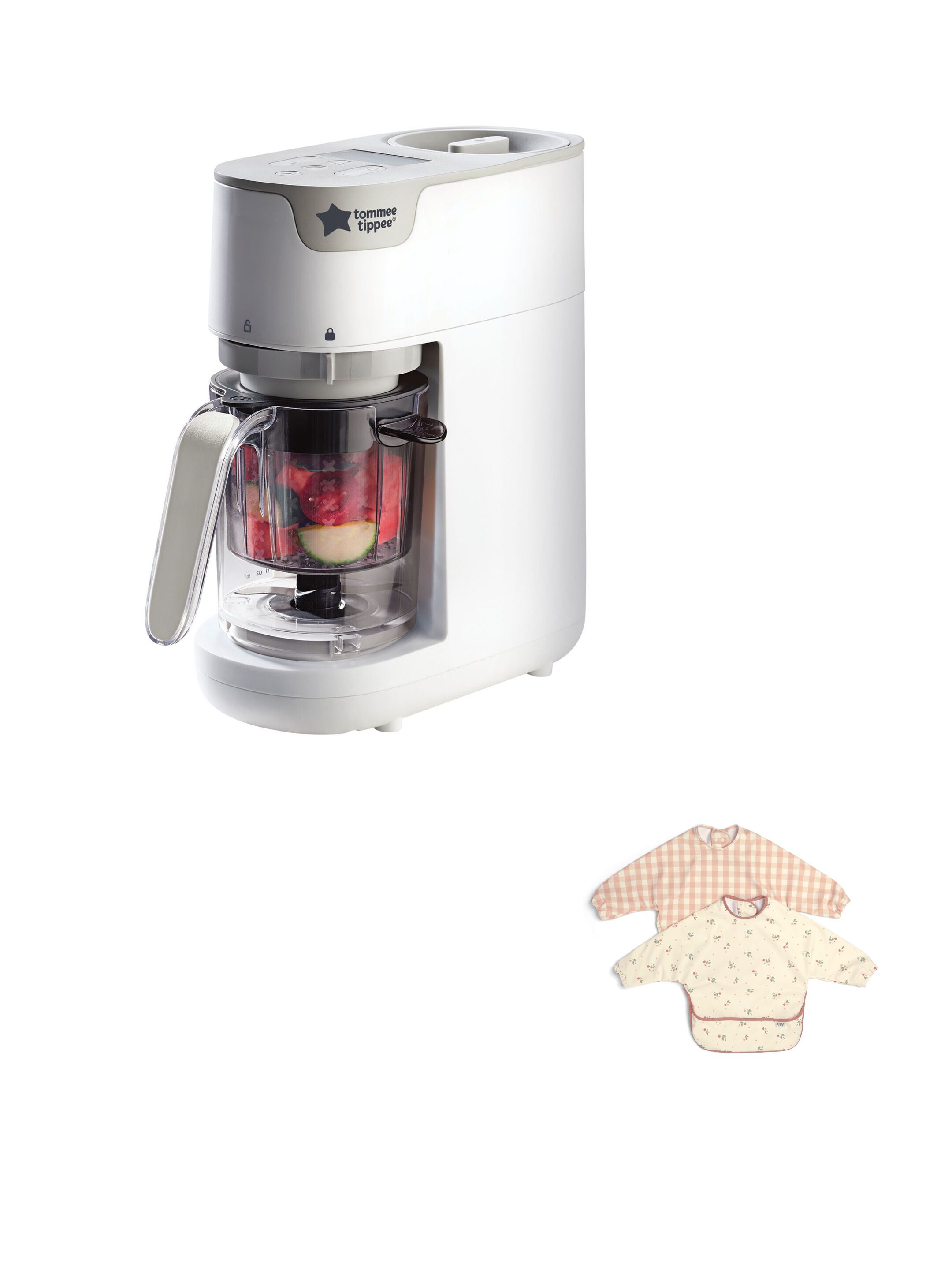 Tommee Tippee Quick Cook 6 IN 1 Food Maker with Long Sleeve Bibs Set 