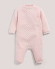 Fine Knit Romper with Pointelle Details Pink- 0-3 image number 1