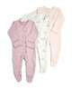 Pink Cotton Jersey Sleepsuits 3 Pack image number 1