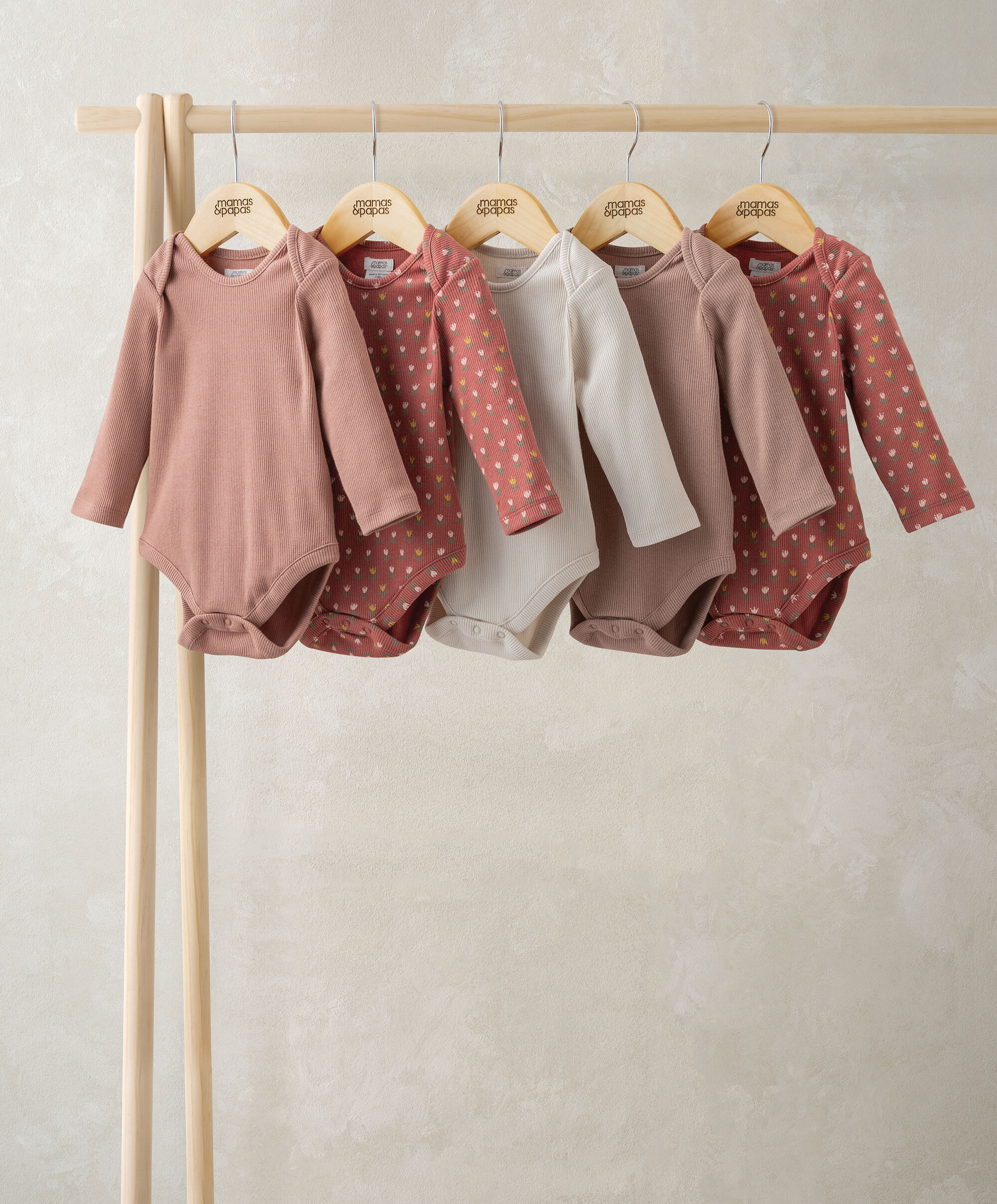 Long Sleeve Bodysuits (Pack of 5) - Envelope Neck image number 1
