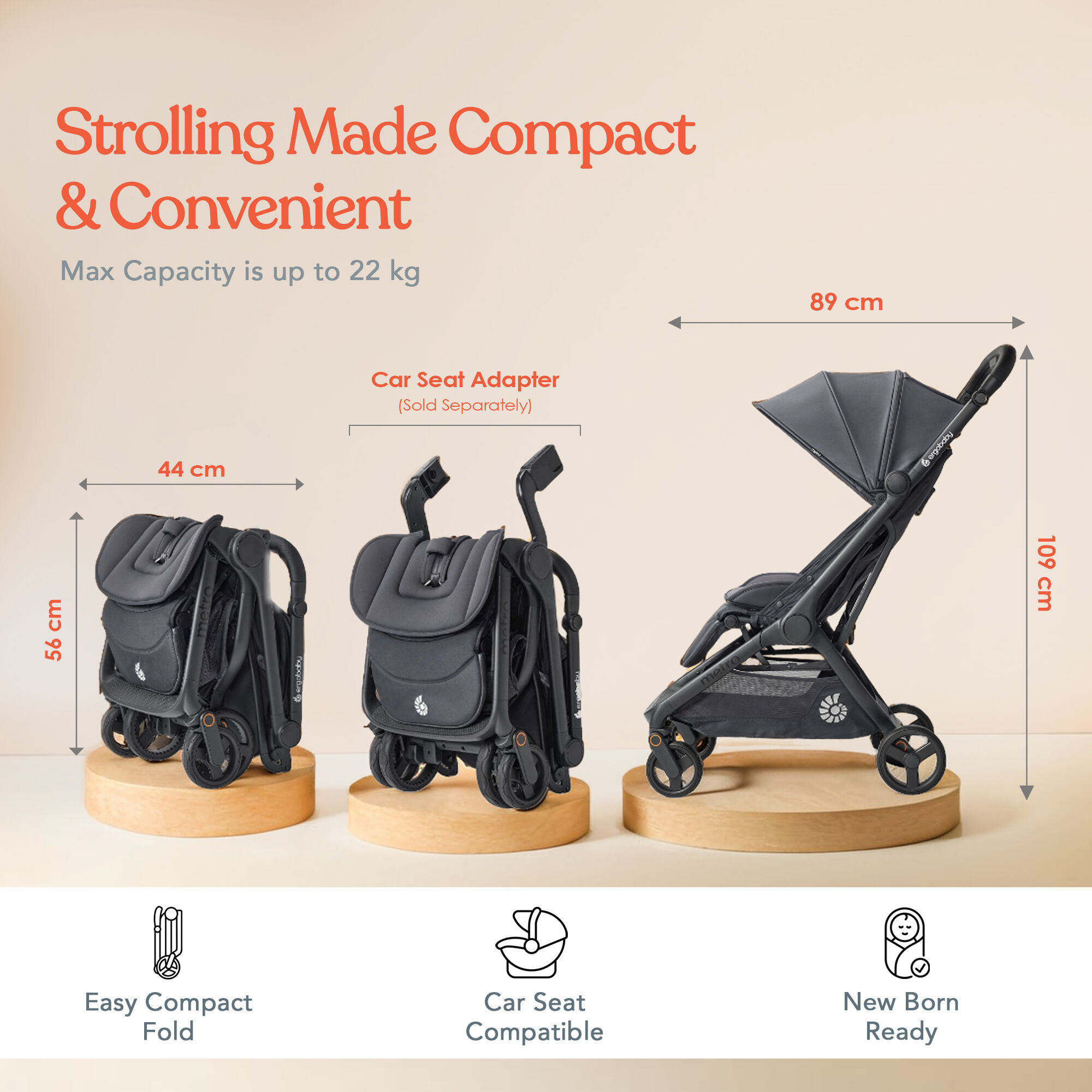 Ergobaby Metro 3 Stroller - Graphite Grey image number 9
