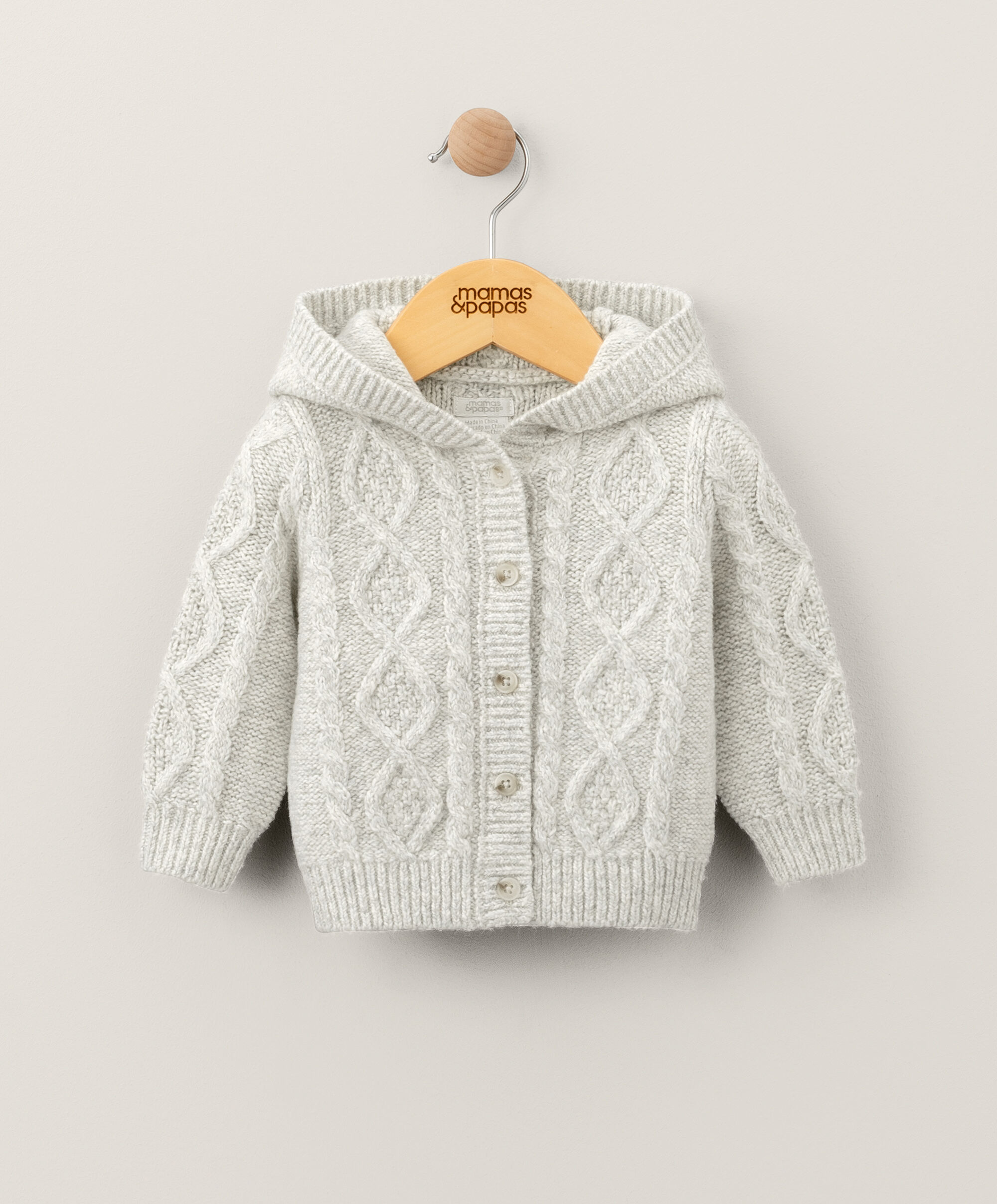 Grey Cable Knit Cardigan image number 1