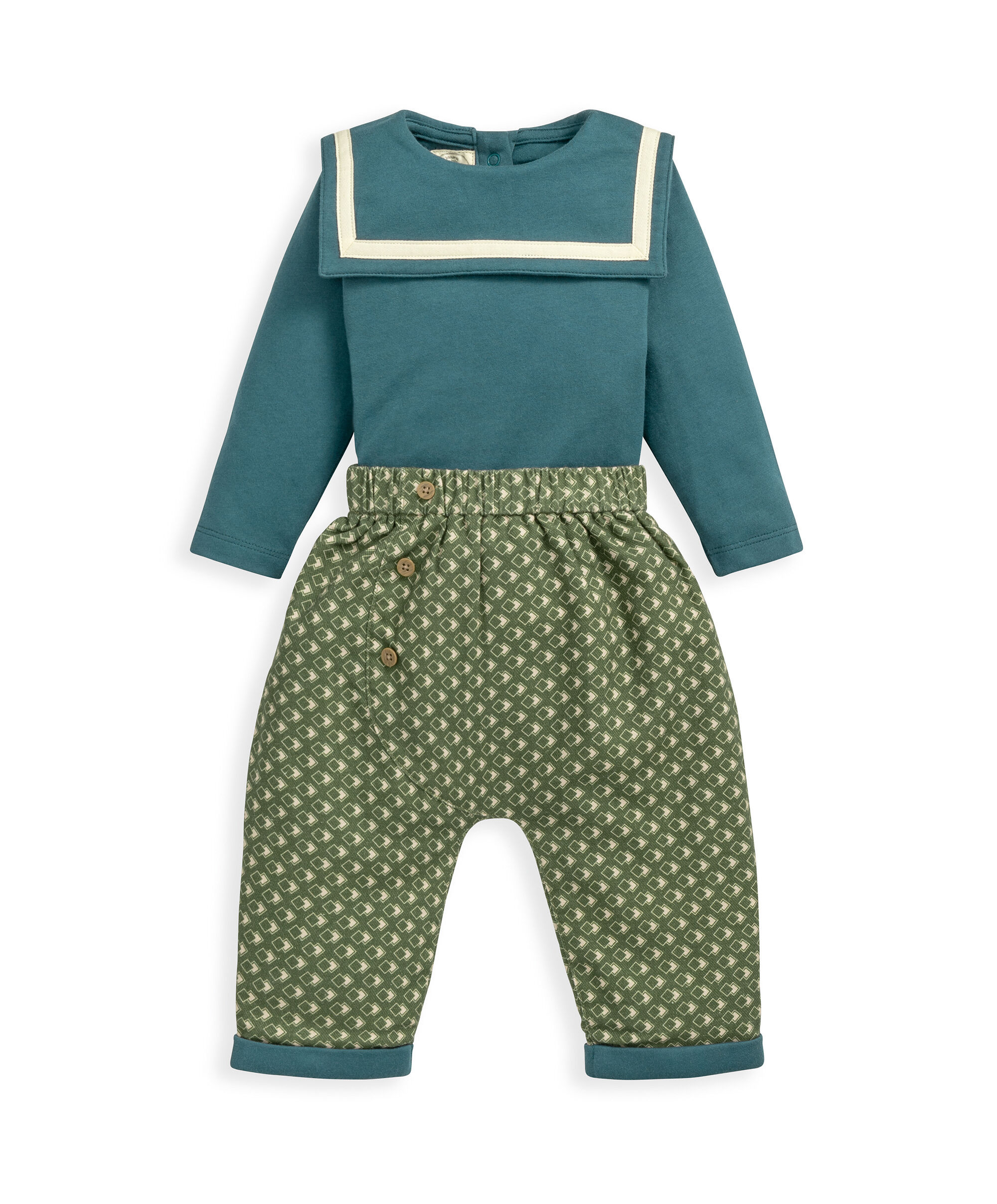 Laura Ashley Sailor Bodysuit & Trousers image number 2