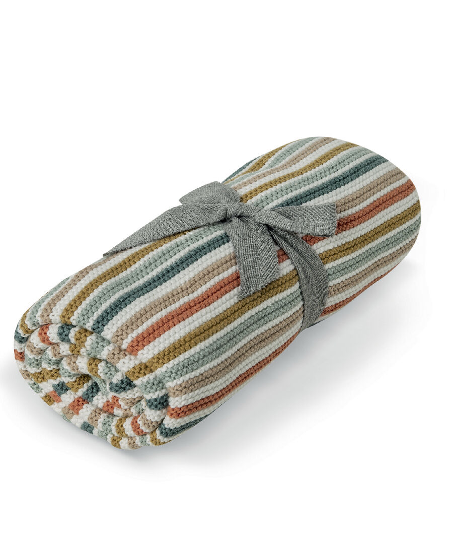 Knitted Blanket - Multi Stripe