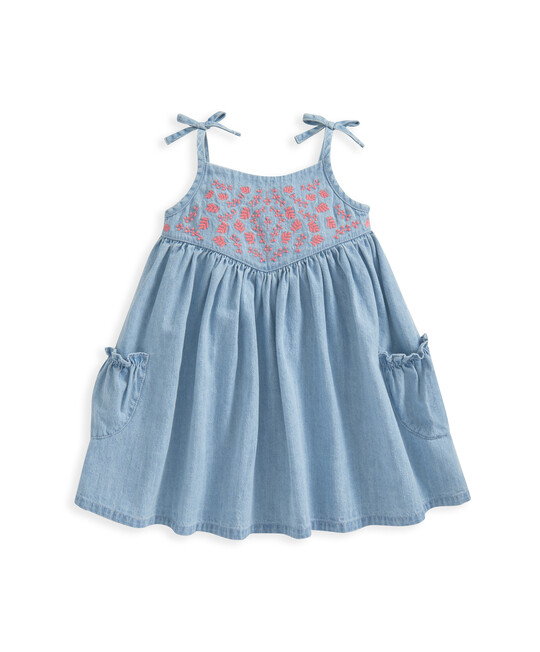 Chambray Embroidered Bodice Dress image number 2