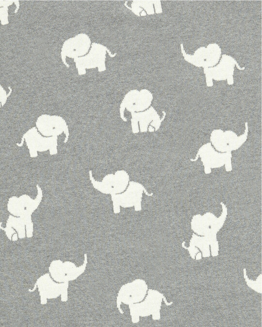 Welcome To The World Knitted Elephant Blanket - Grey image number 4