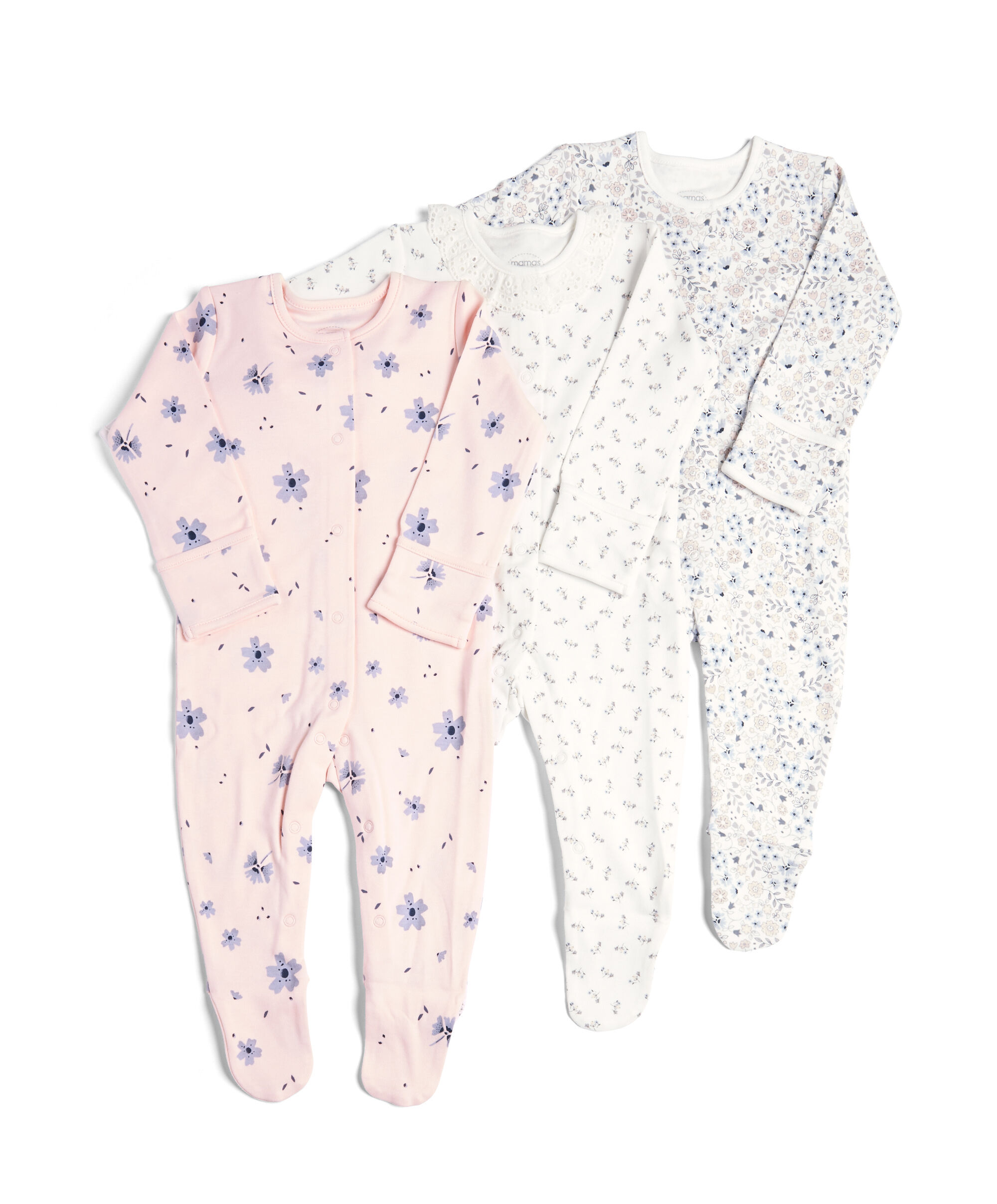 Floral Sleepsuits 3 Pack image number 1
