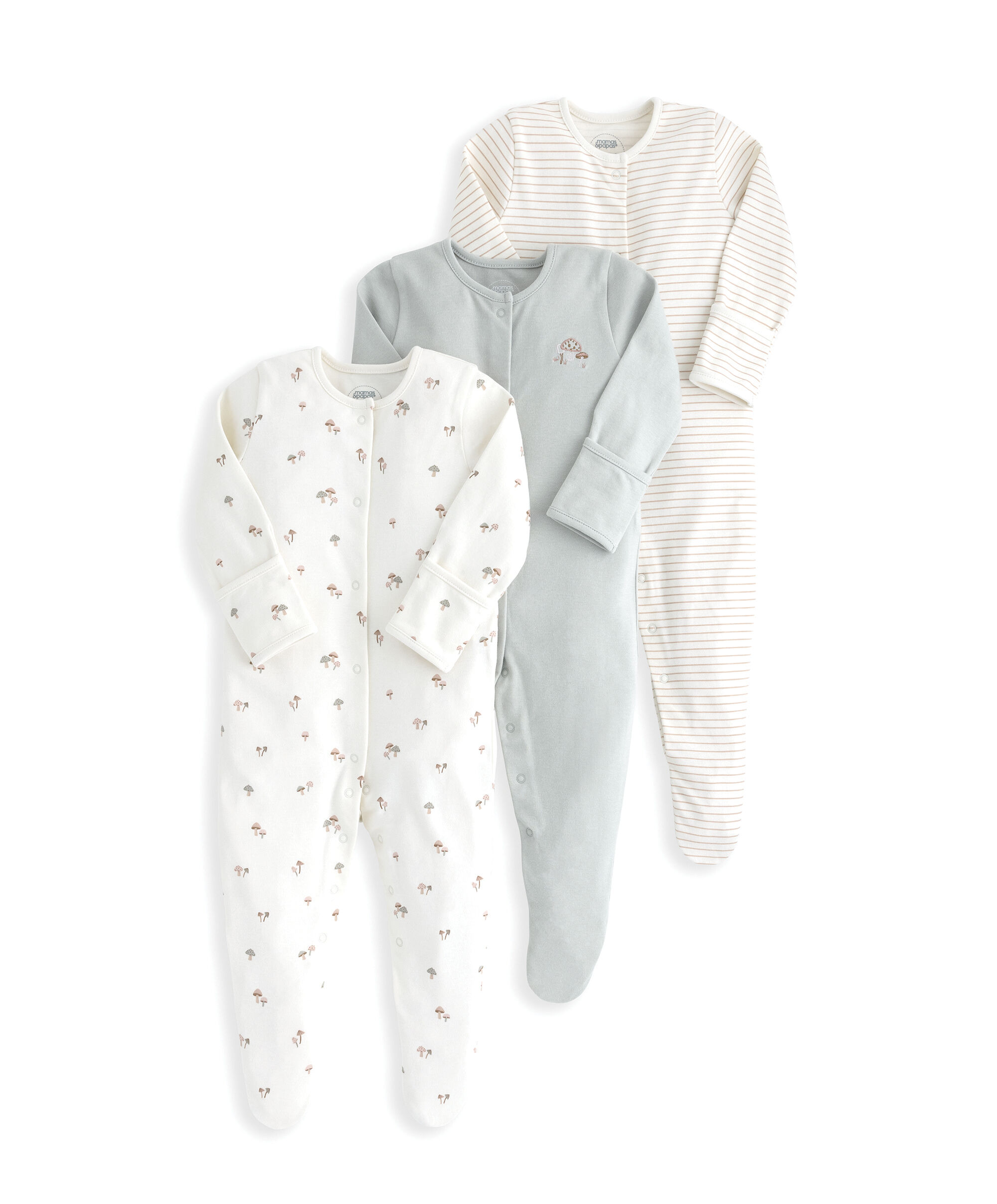 3 Pack Mushroom Sleepsuits image number 2