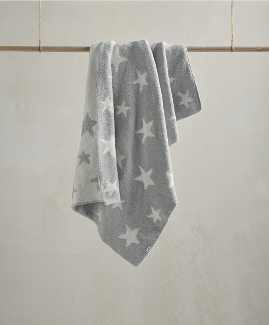Newborn Knitted Blanket - Grey Star image number 1