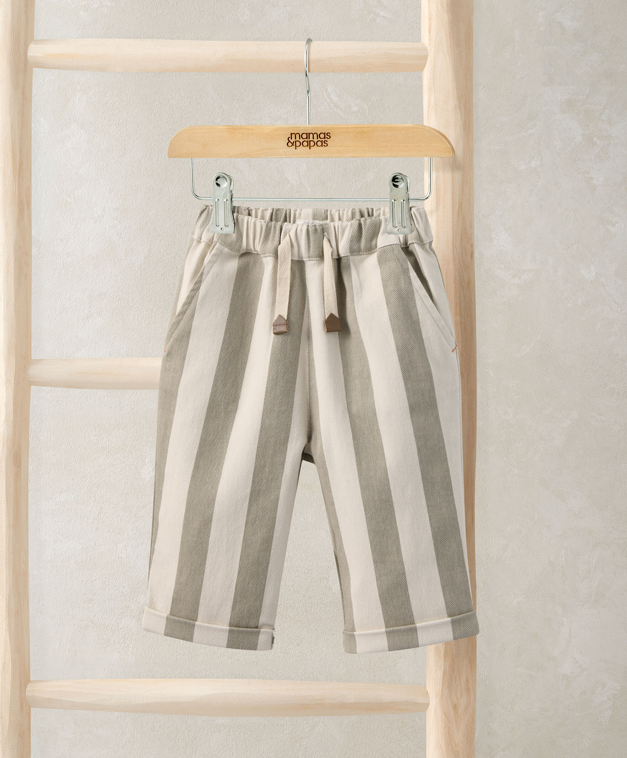 Stripped Twill Joggers image number 3