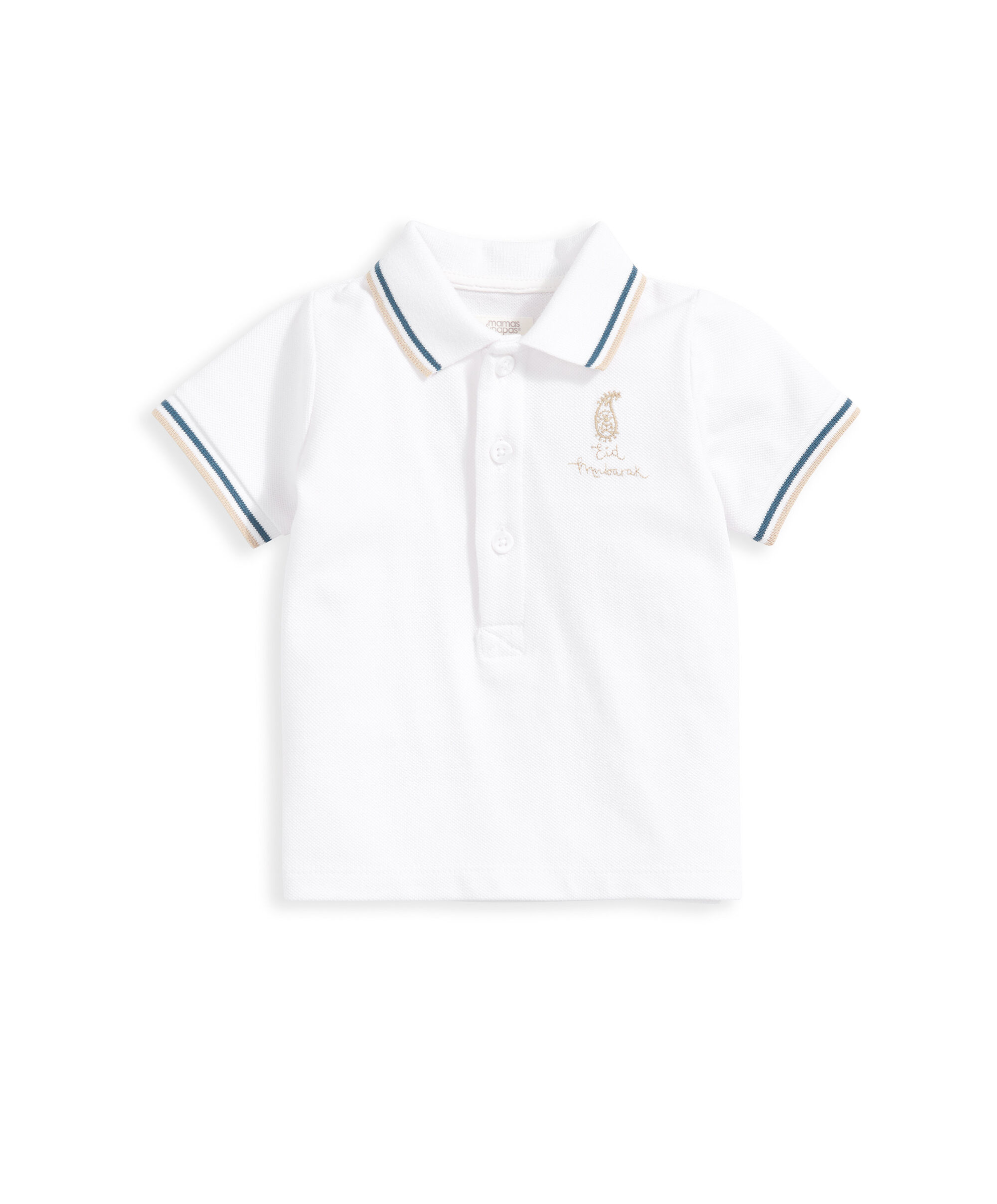 Eid Mubarak Polo T-Shirt - White image number 2
