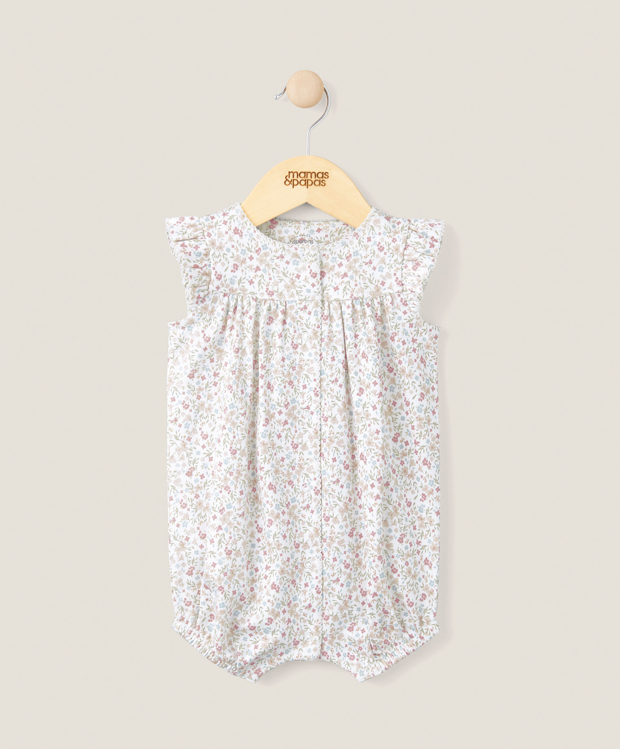 Floral Jersey Shortie Romper - Pink image number 1