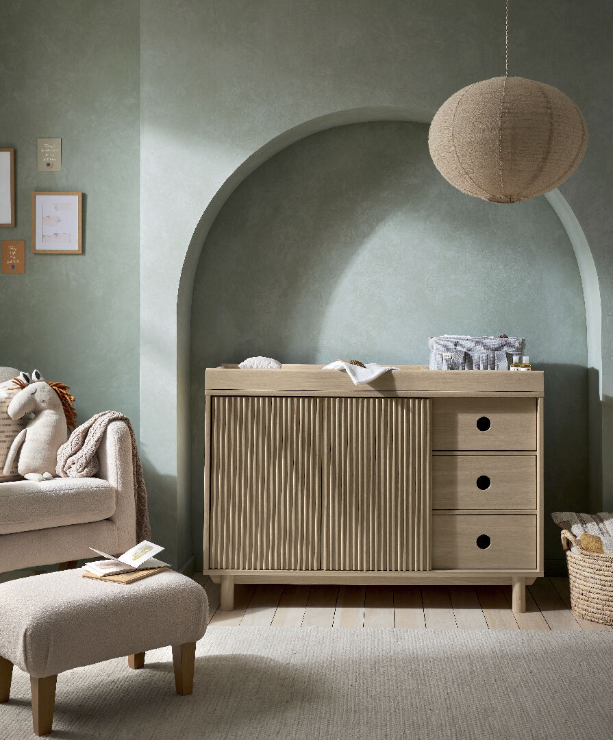 Oska Wide Dresser Changer - Natural/Oak image number 2