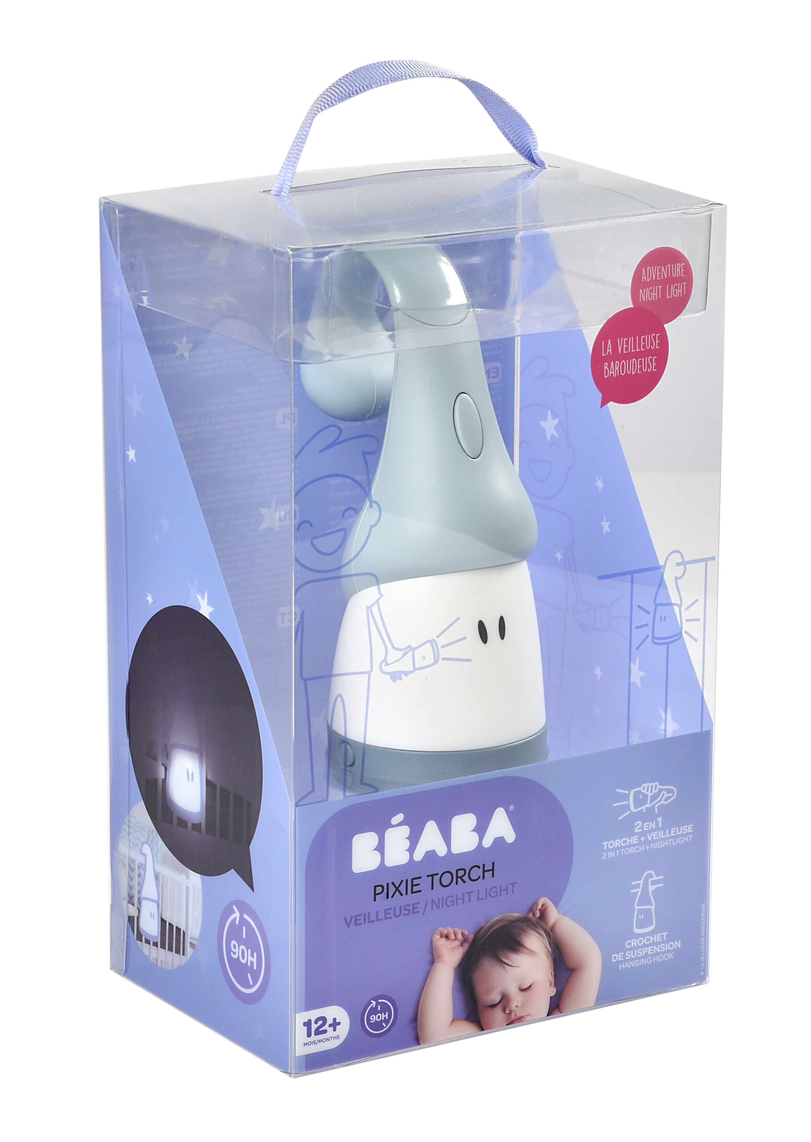 Beaba Pixie Torch 2-in-1 Movable Night Light Pearl Blue image number 3