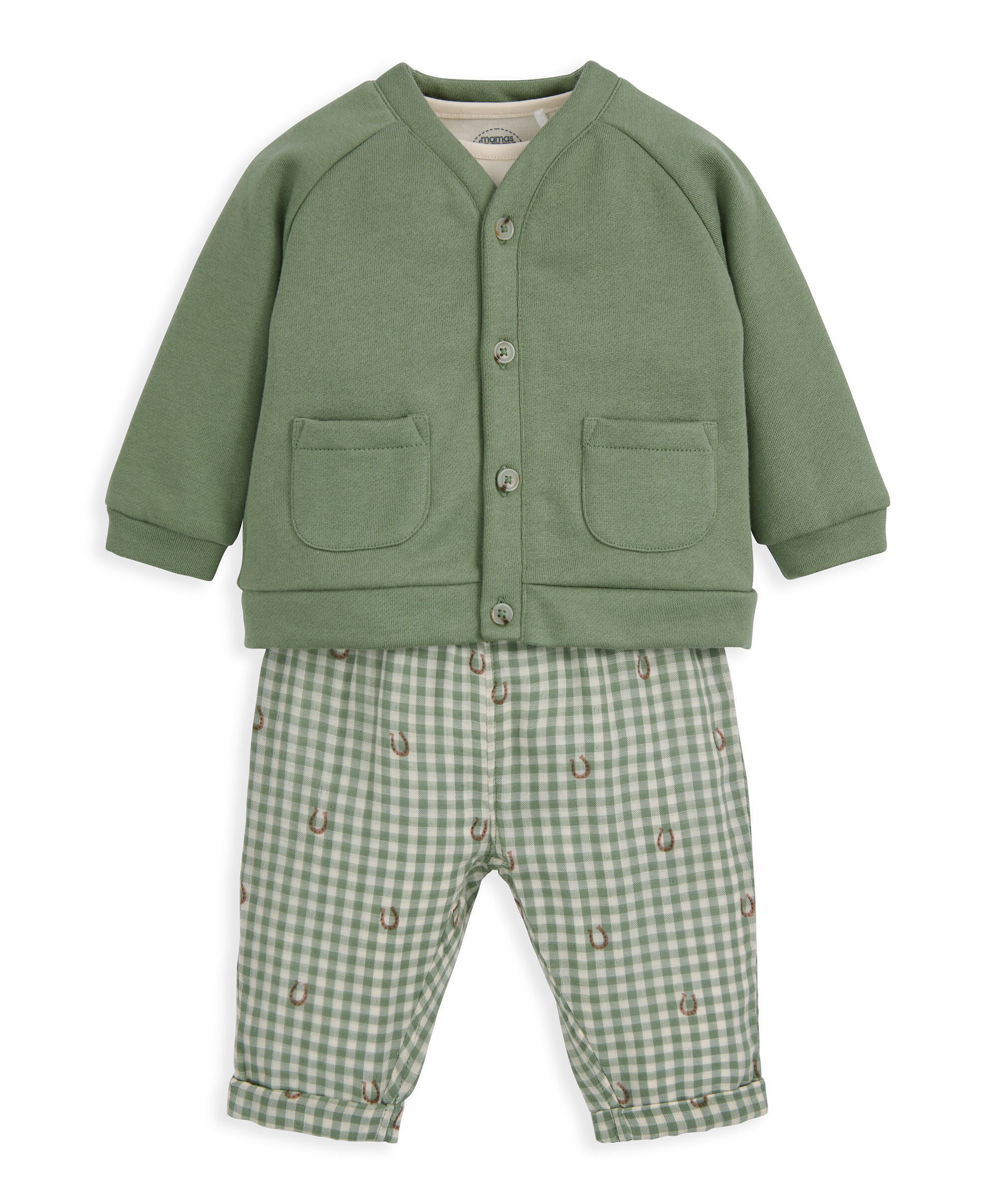 Gingham Jacket, Trousers & Bodysuit Set image number 4