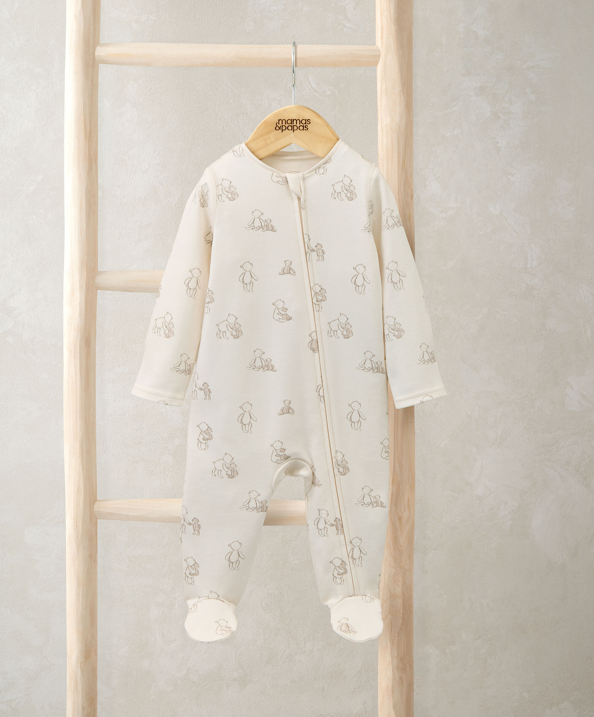 Teddy Bear Print Zip All in One image number 1