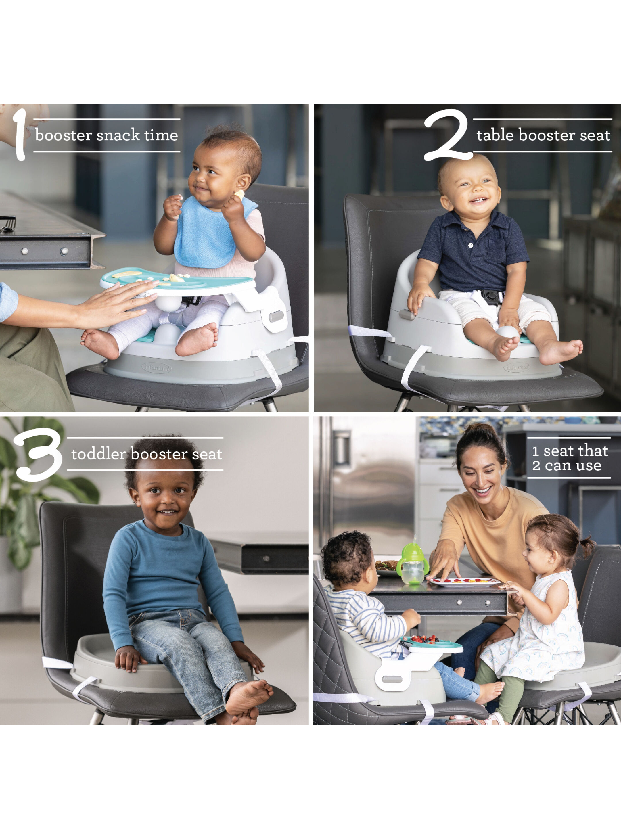Infantino Grow-With-Me 4-in-1 Two-Can-Dine Deluxe Feeding Booster image number 4