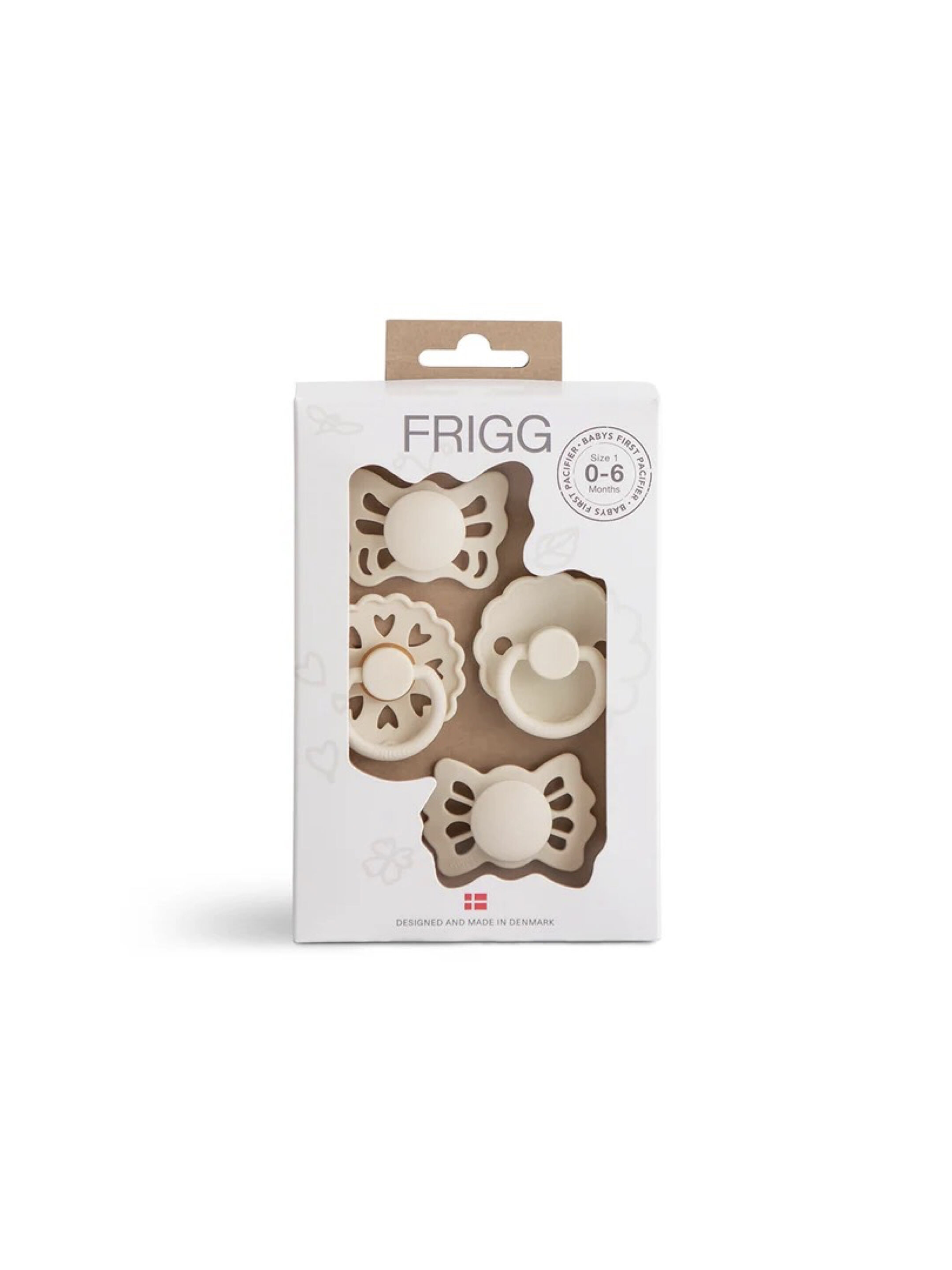 FRIGG Baby's First Pacifier 4-pack - Floral heart - Cream 0-6M - Size 1 image number 1
