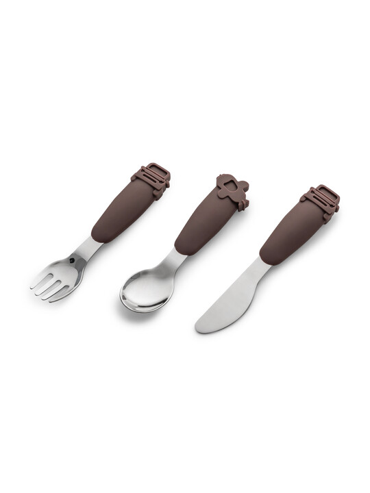 Citron Silicone Cutlery Set with Pouch Plum image number 2