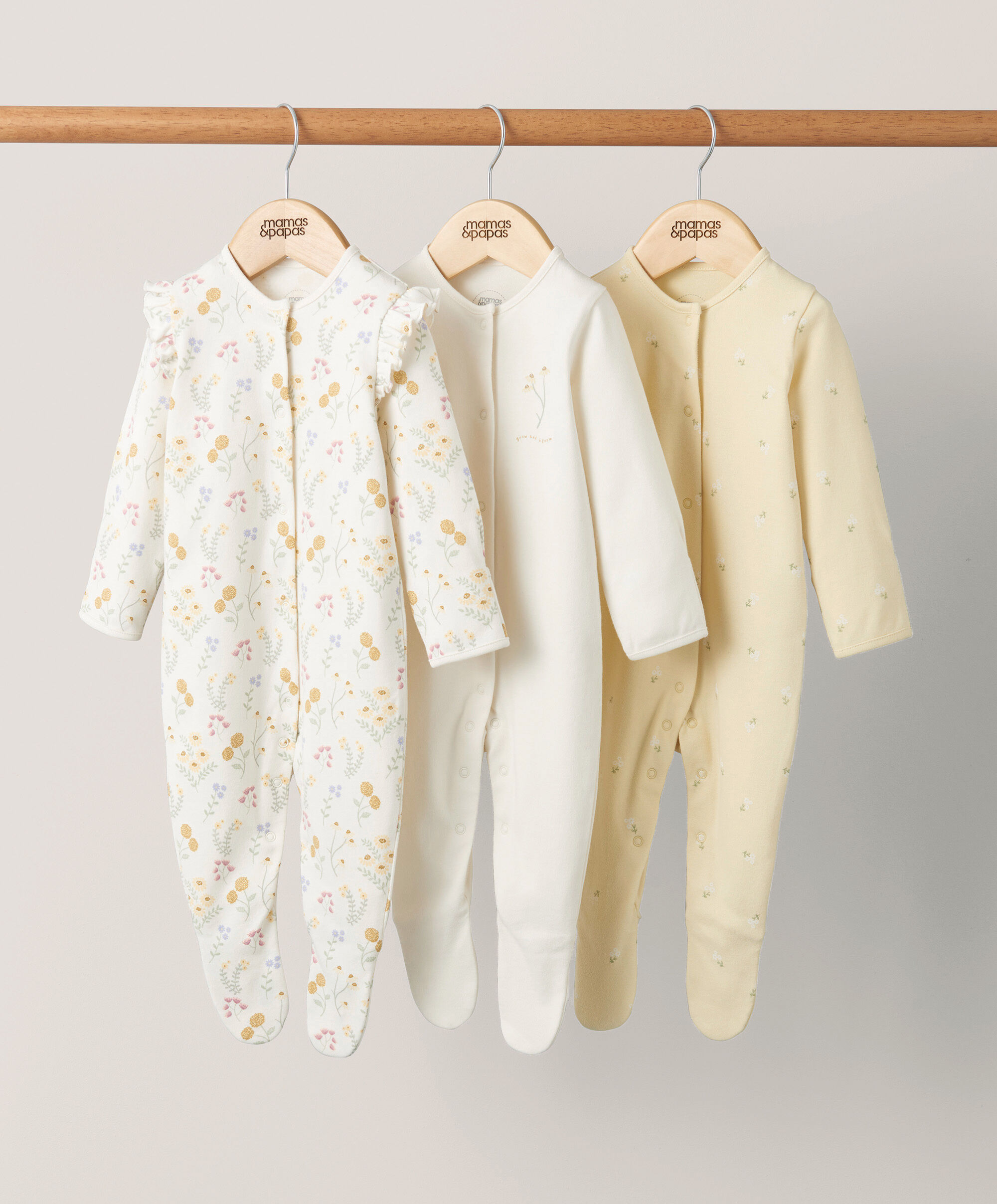 Botanical Garden Sleepsuits (Set of 3) - Yellow image number 1