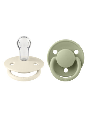 Bibs De Lux Pacifier 2 Pack Silicone Onesize - Ivory / Sage