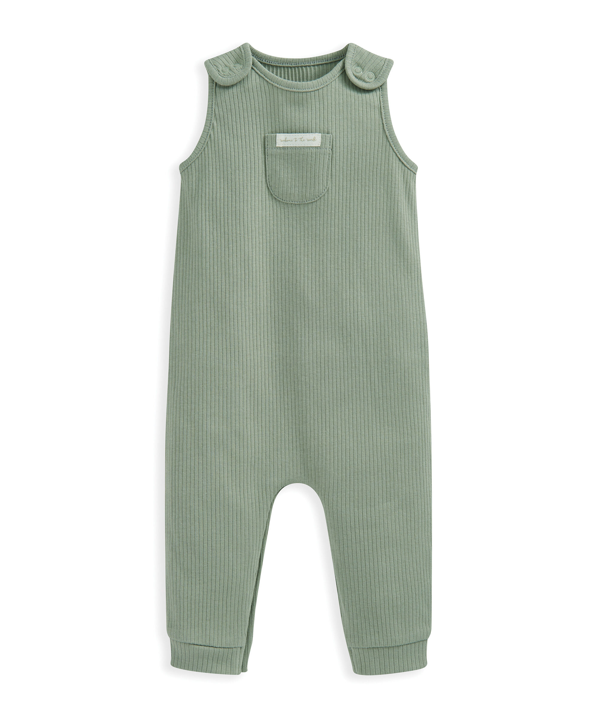 Organic Ribbed Romper - Sage image number 2