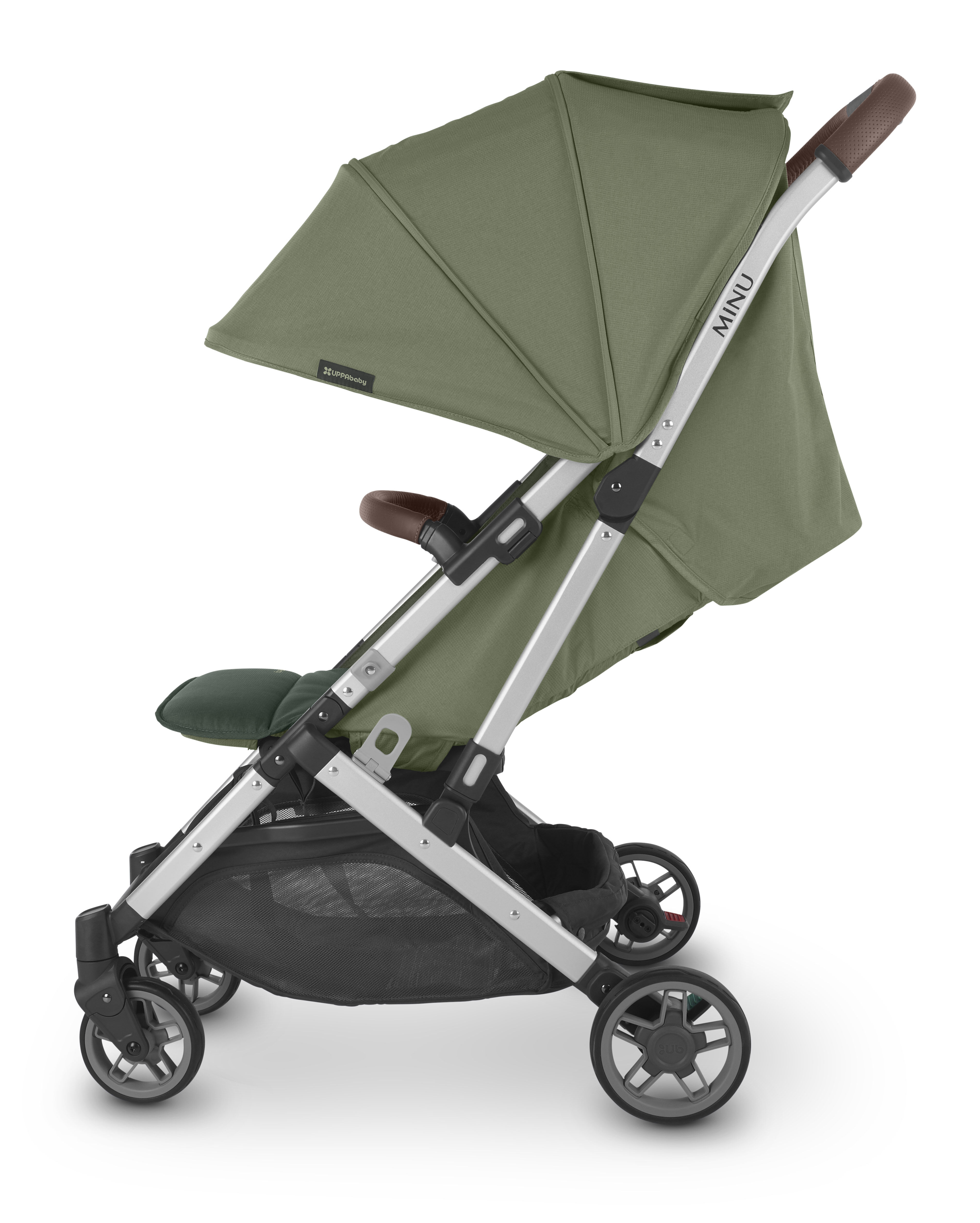 UPPAbaby Minu V2 Stroller - Emelia - Sage Green M&eacute;lange | Silver Frame | Chestnut Leather image number 1
