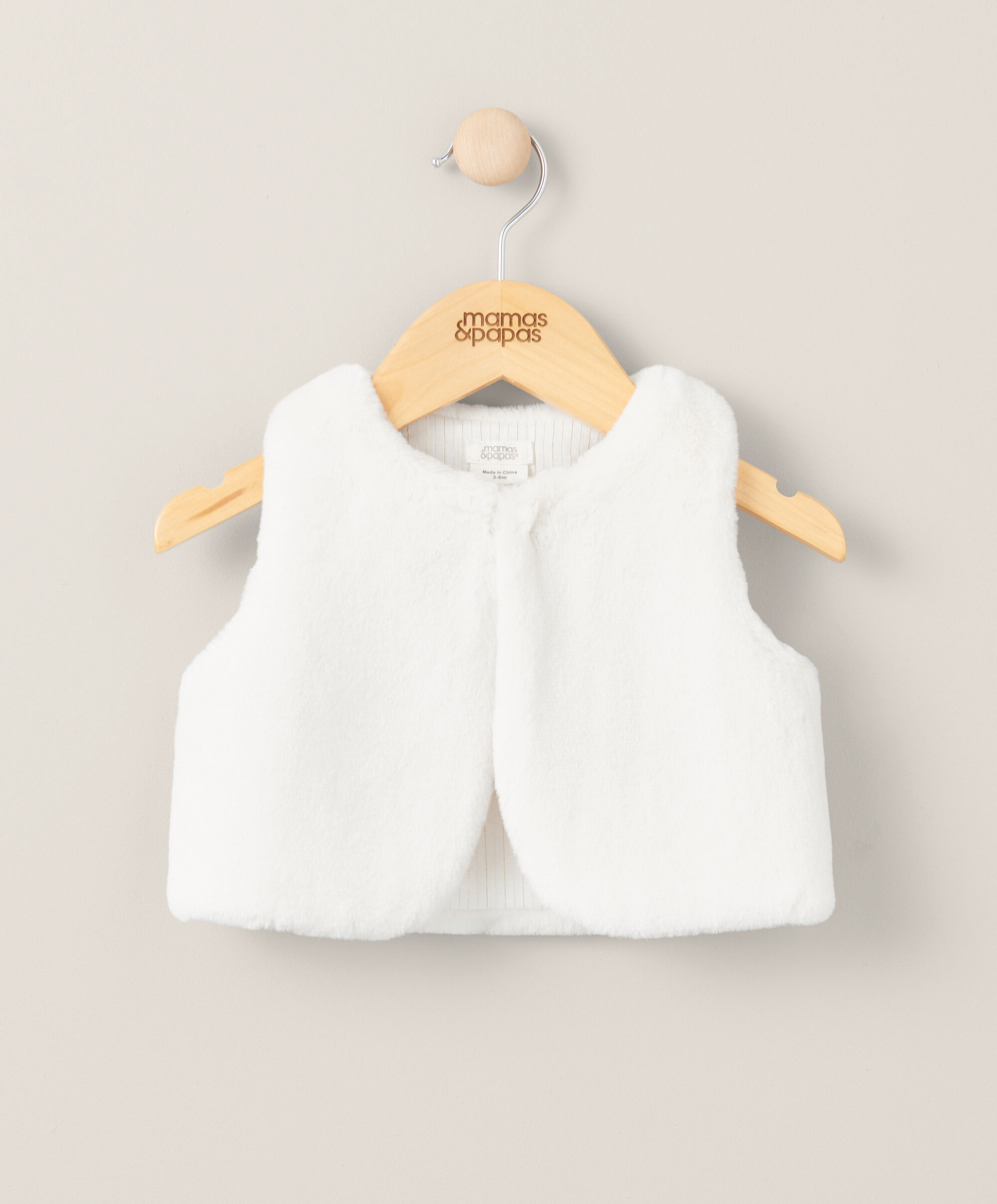 White Faux Fur Gilet image number 1