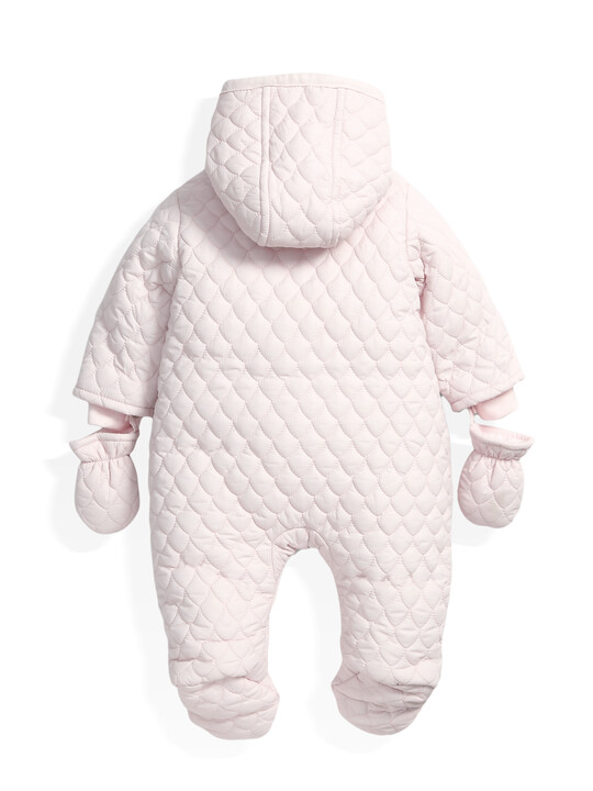 Quilted Pramsuit Pink- 0-3 image number 4