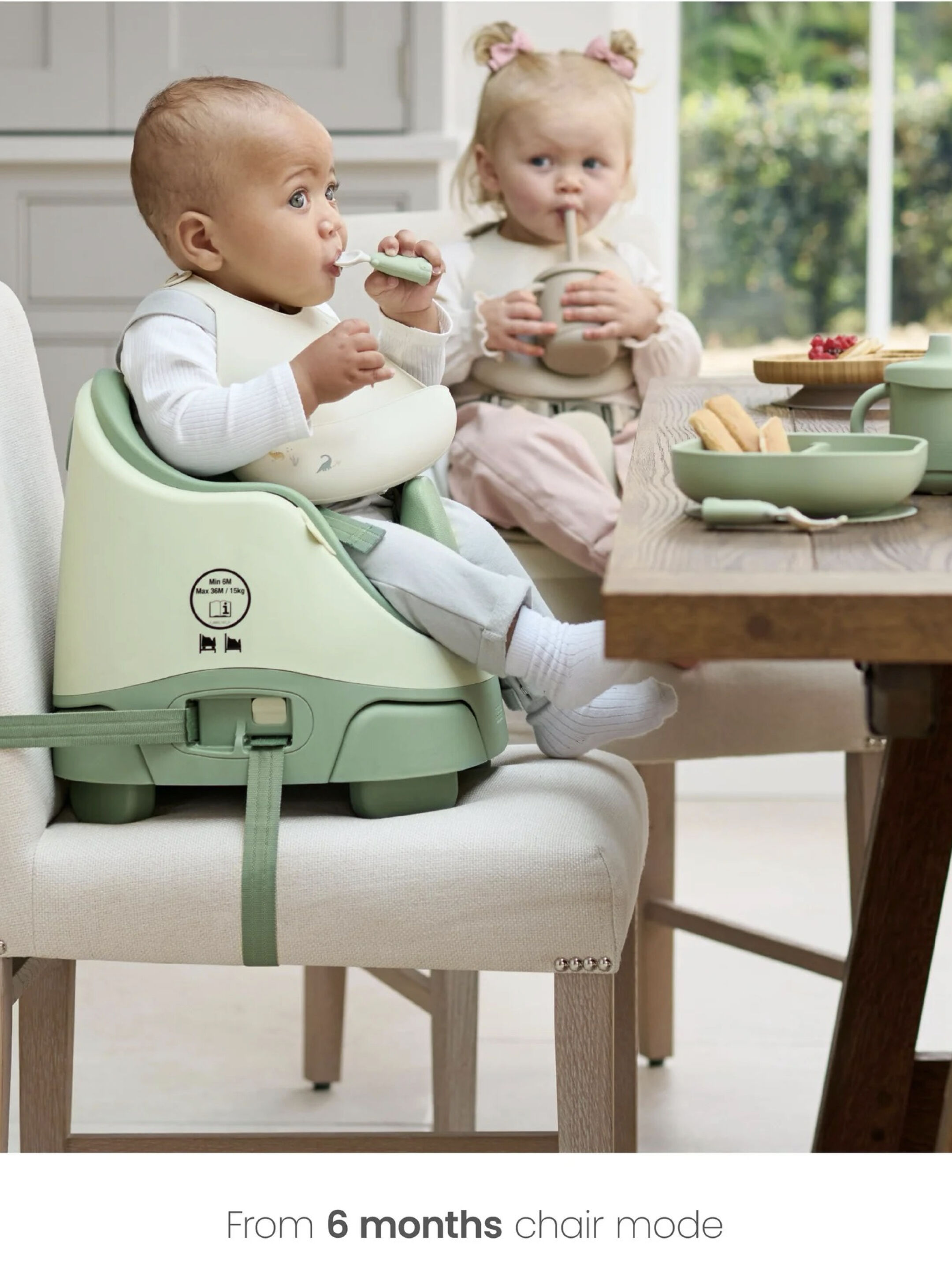 Bug 3-in-1 Floor & Booster Seat with Activity Tray - Eucalyptus image number 7