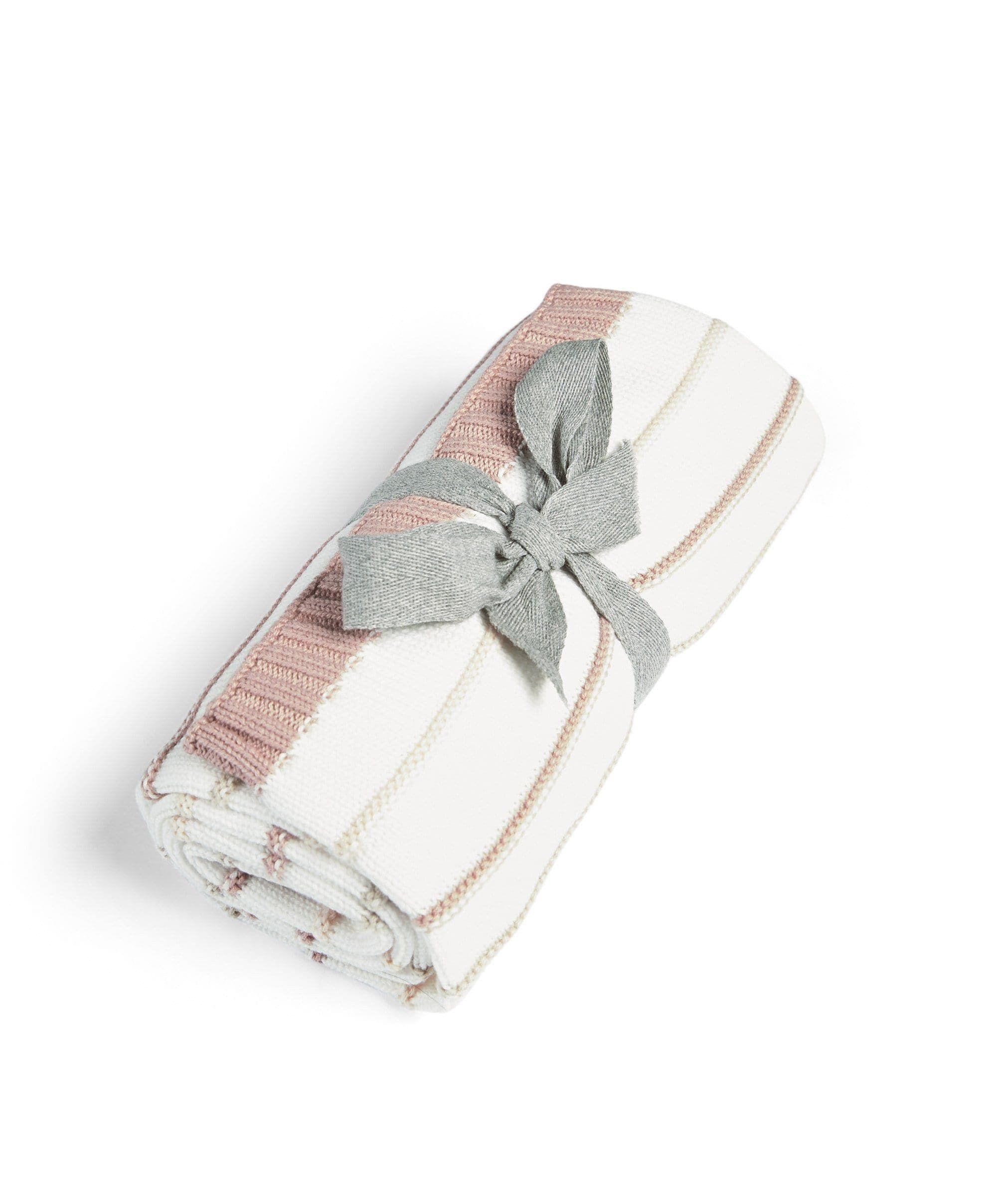 Blanket Knitted - Pink Stripe image number 1