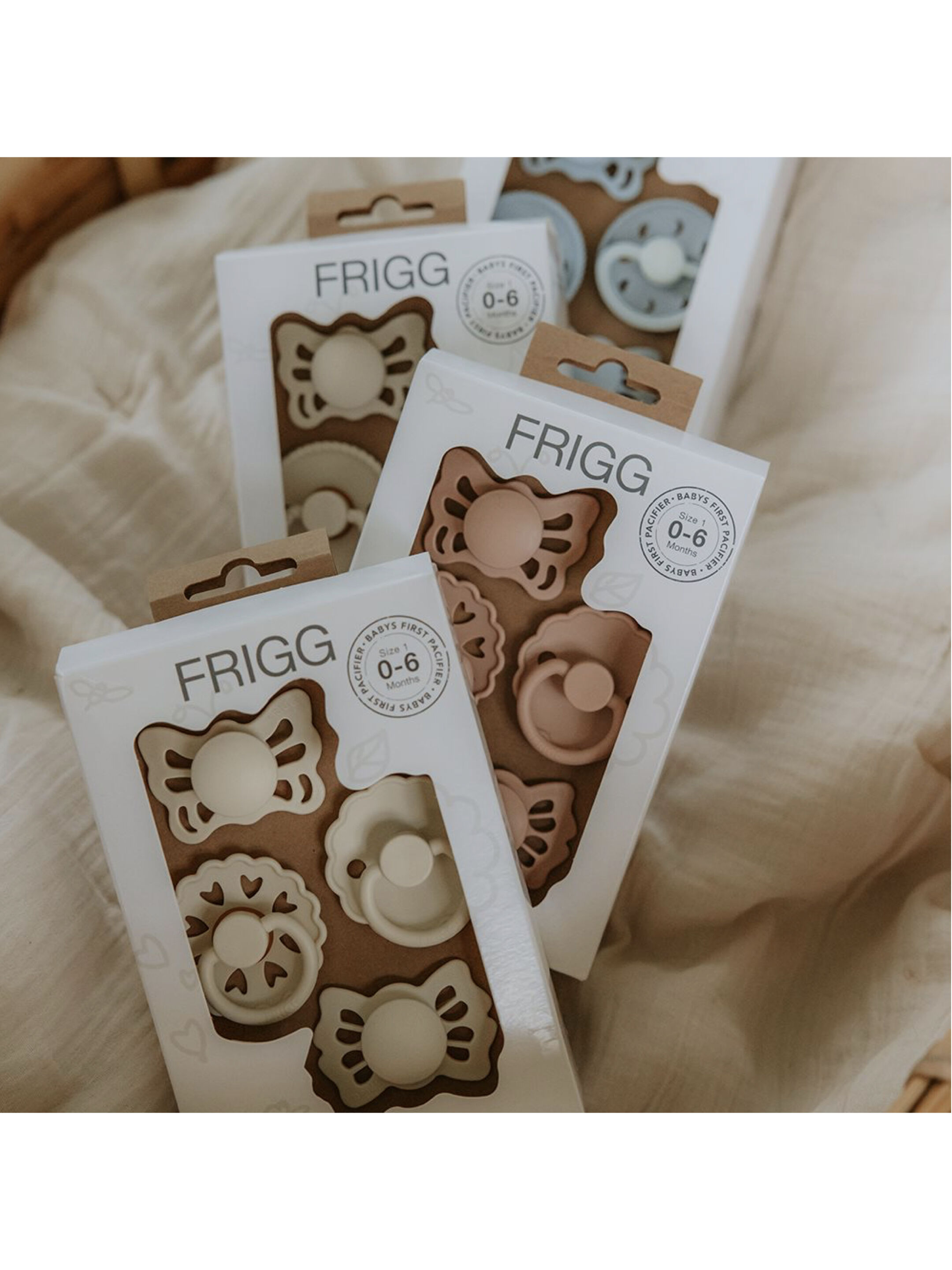 FRIGG Baby's First Pacifier 4-pack - Moonlight Sailing - Cream 0-6M - Size 1 image number 3