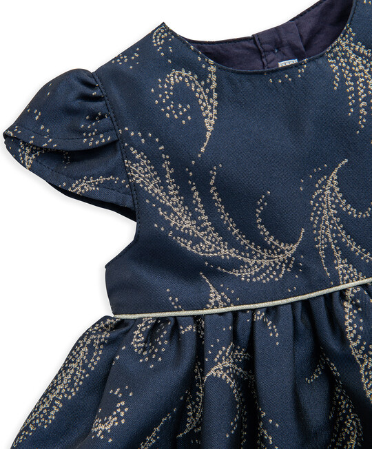 Navy & Gold Feather Dress image number 2