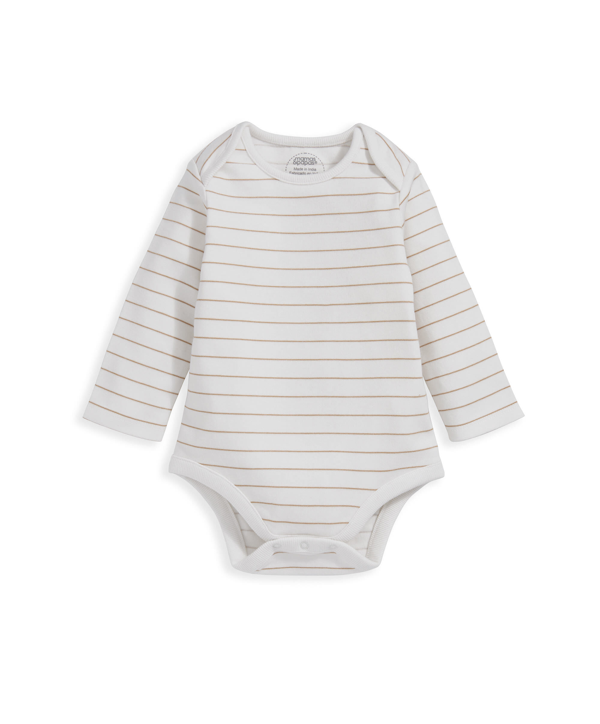 Stripe Bodysuit & Dungarees Outfit Set - Toffee image number 3