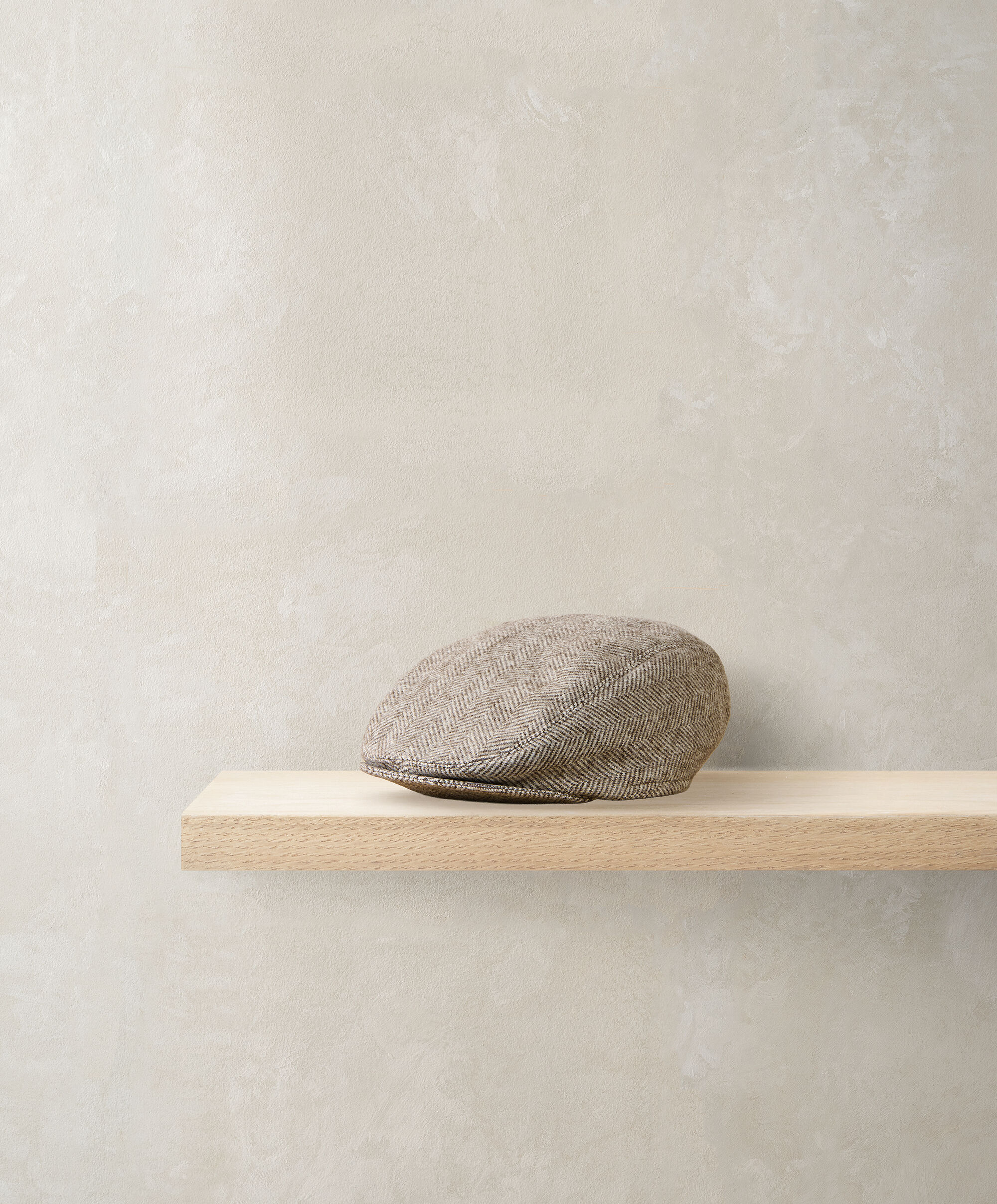 Herringbone Flat Cap - Oatmeal