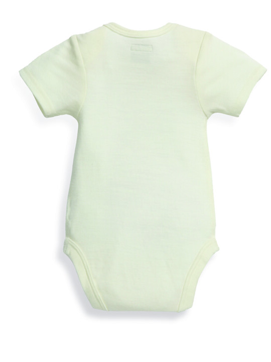 Merino Wool Bodysuit Cream- New Born image number 3