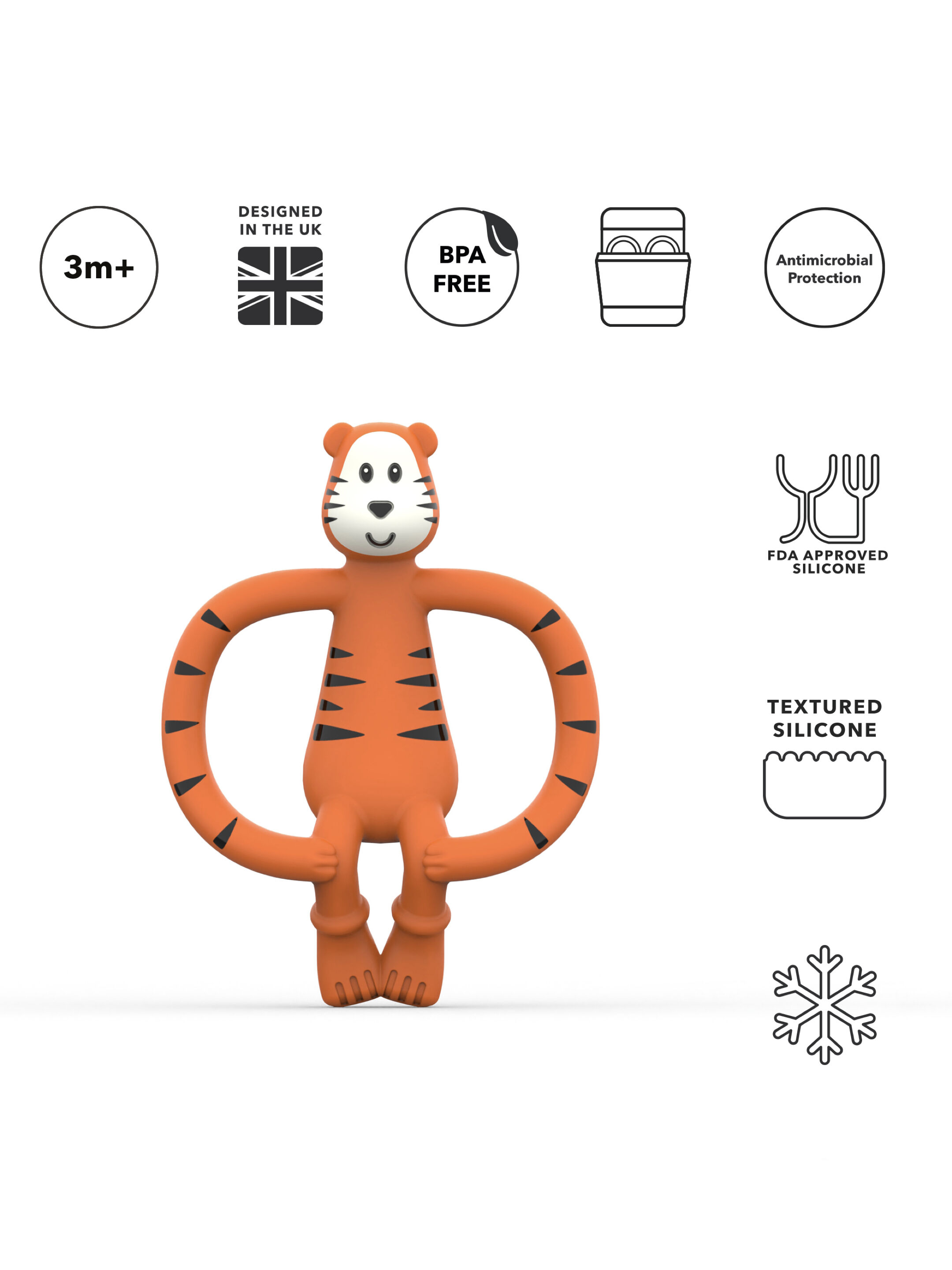 Matchstick Monkey Animal Teether - Tiger image number 4