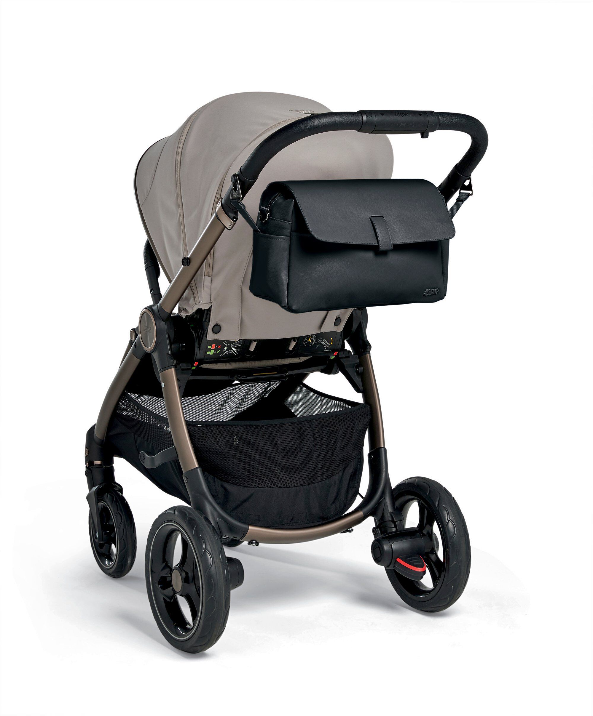 Black leather stroller hotsell