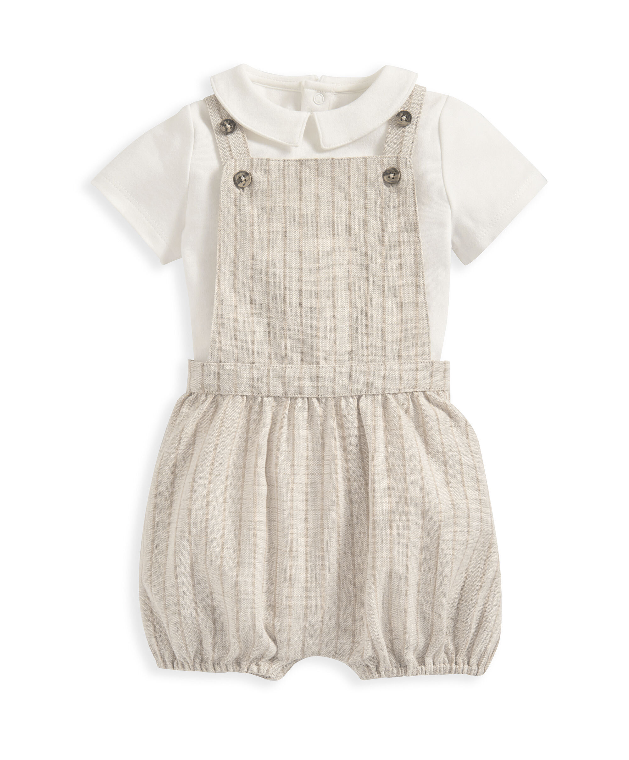 Stripe Dungaree and Bodysuit - 2 Piece Set image number 2