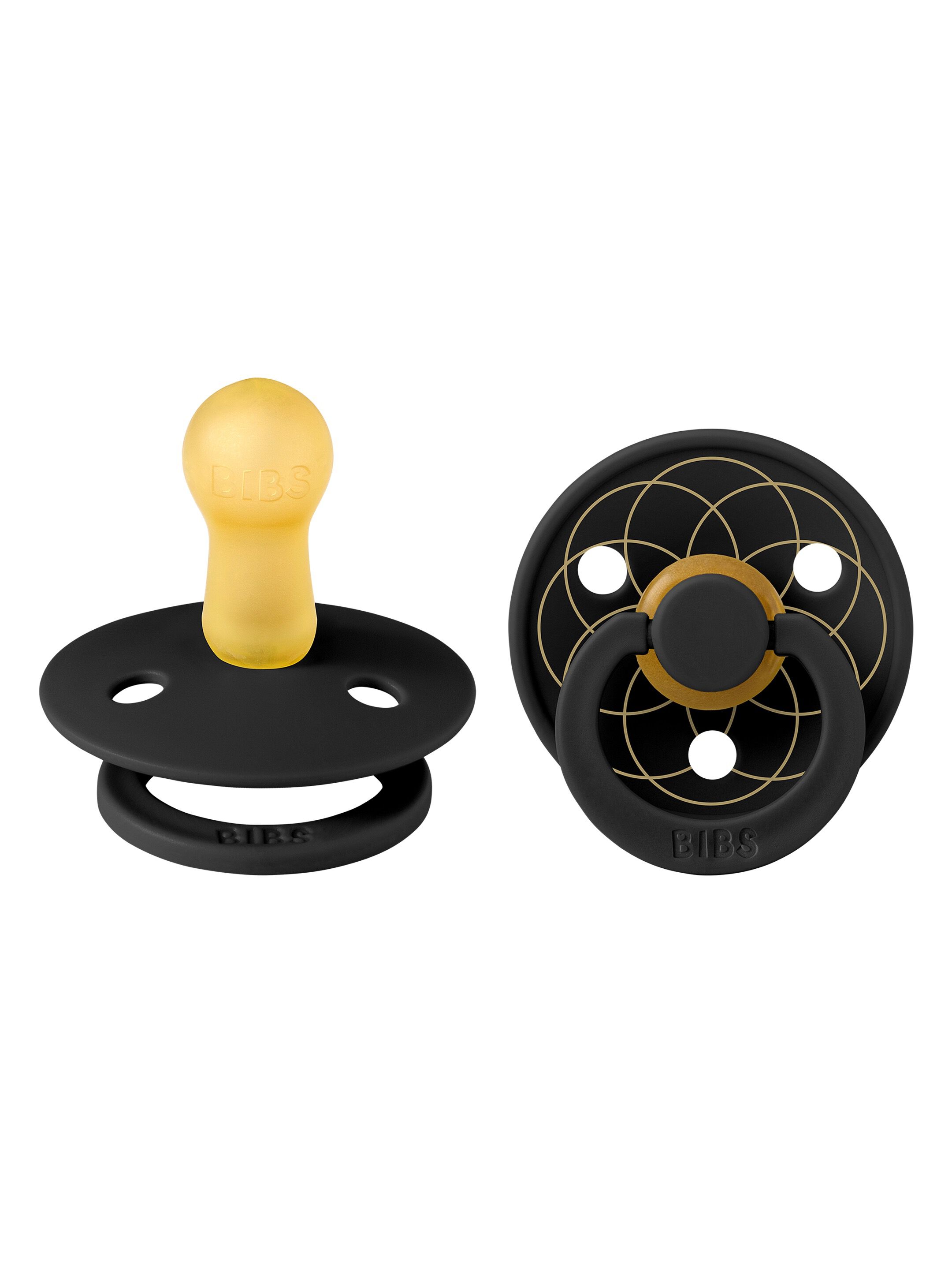 BIBS Pacifier Studio Colour 2 PACK Layl Latex Size 2 Black Gold image number 2