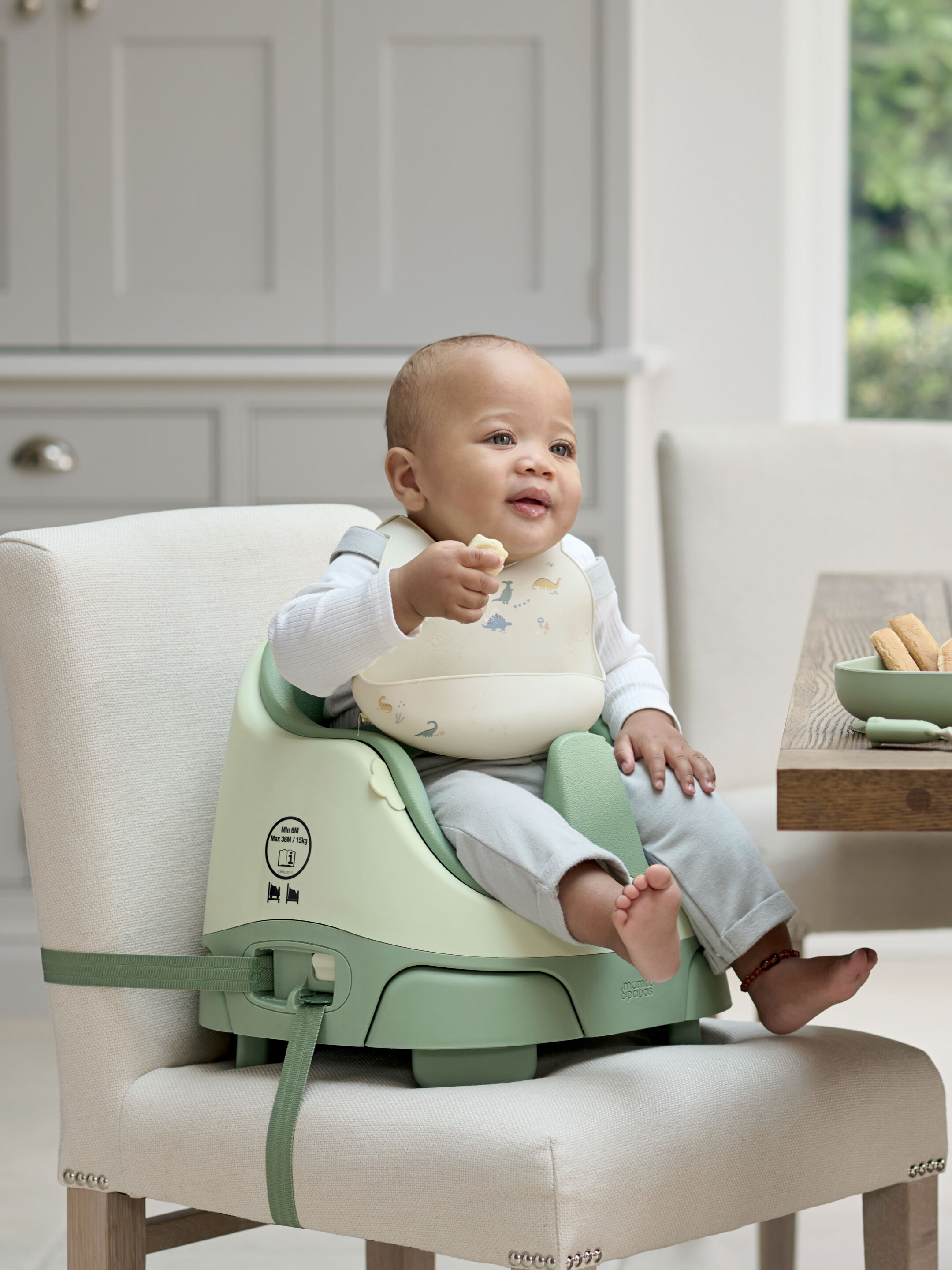 Bug 3-in-1 Floor & Booster Seat with Activity Tray - Eucalyptus image number 1