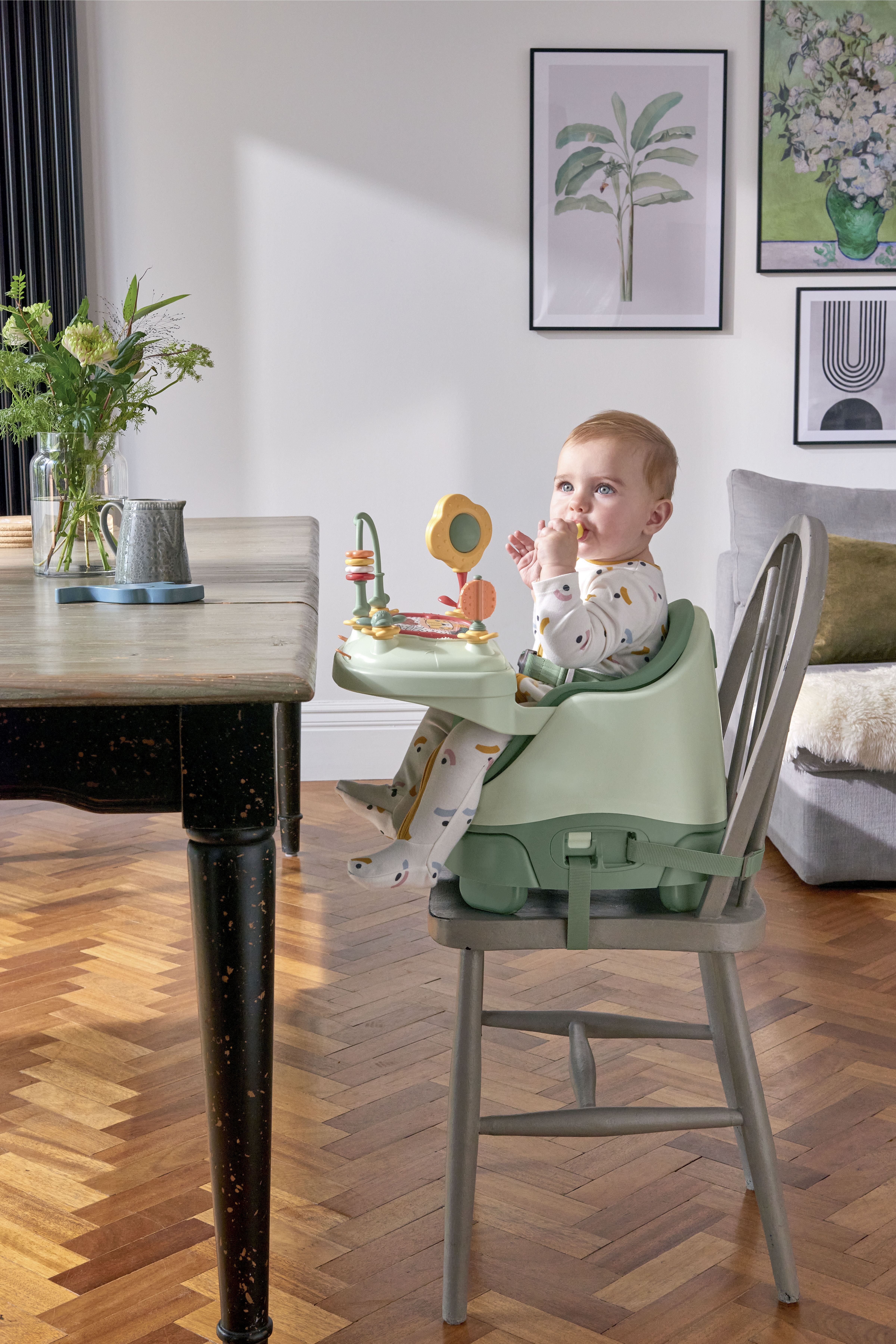 Bug 3-in-1 Floor & Booster Seat with Activity Tray - Eucalyptus image number 5