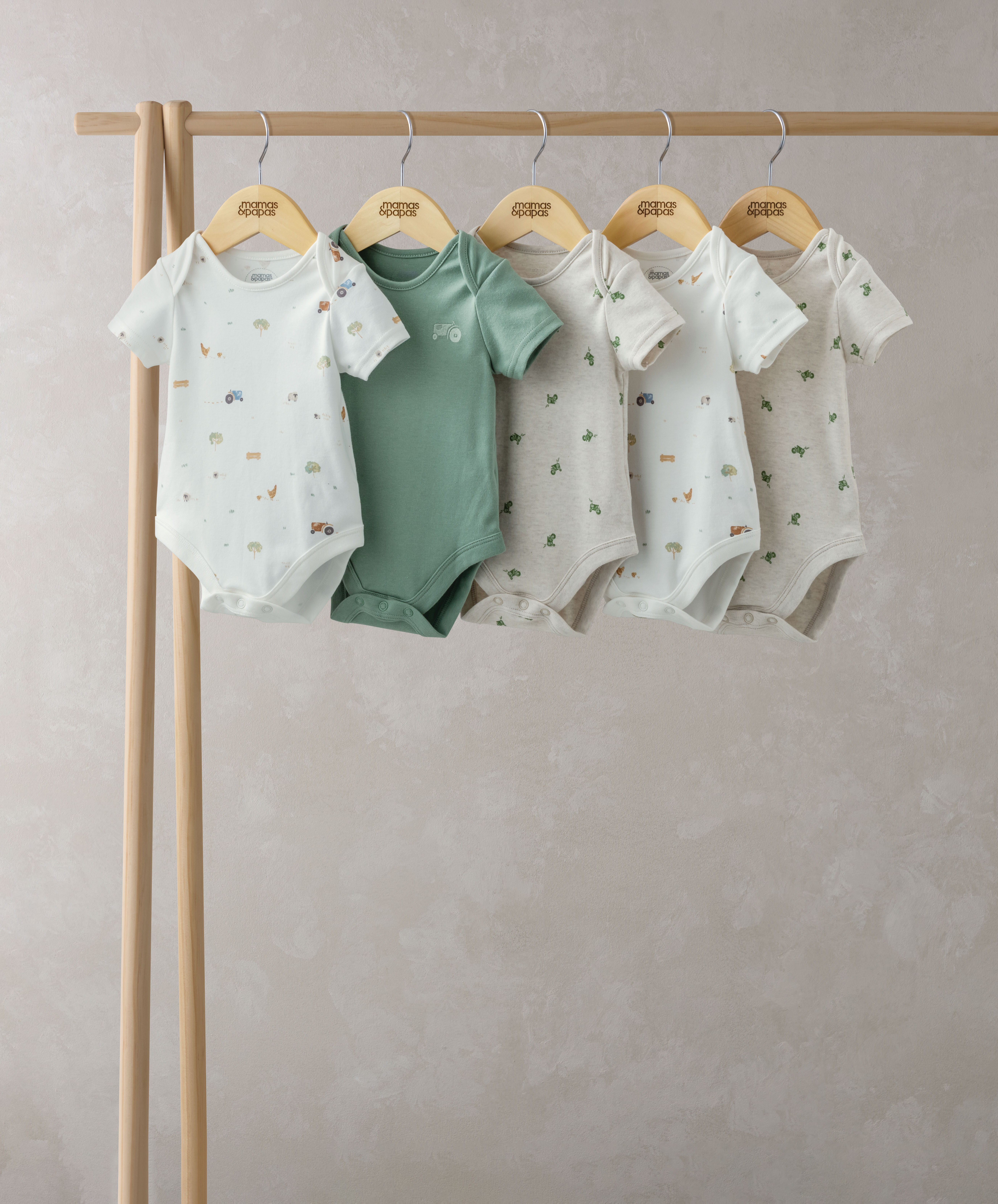 5 Pack Farm Short Sleeve Bodysuits